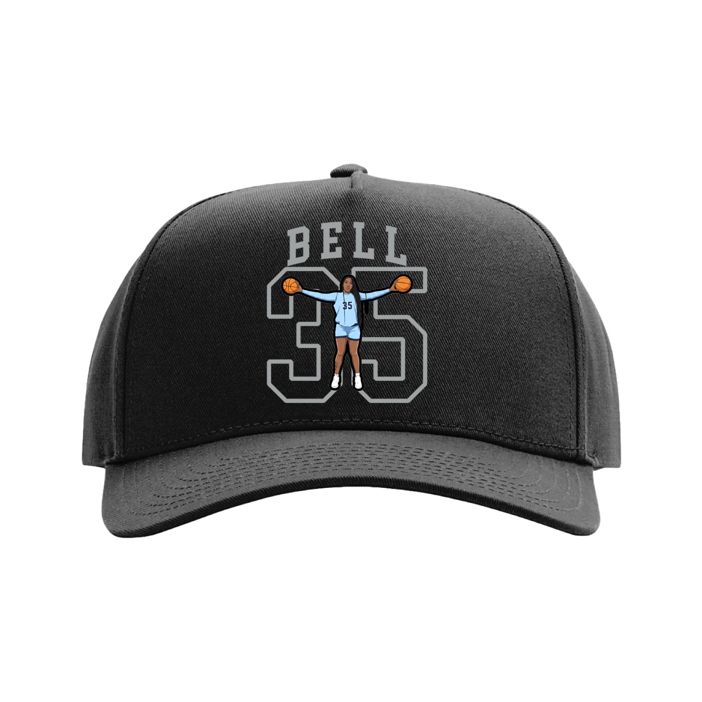 Full Fabric Five-Panel Champ Cap — Shirsey in Black