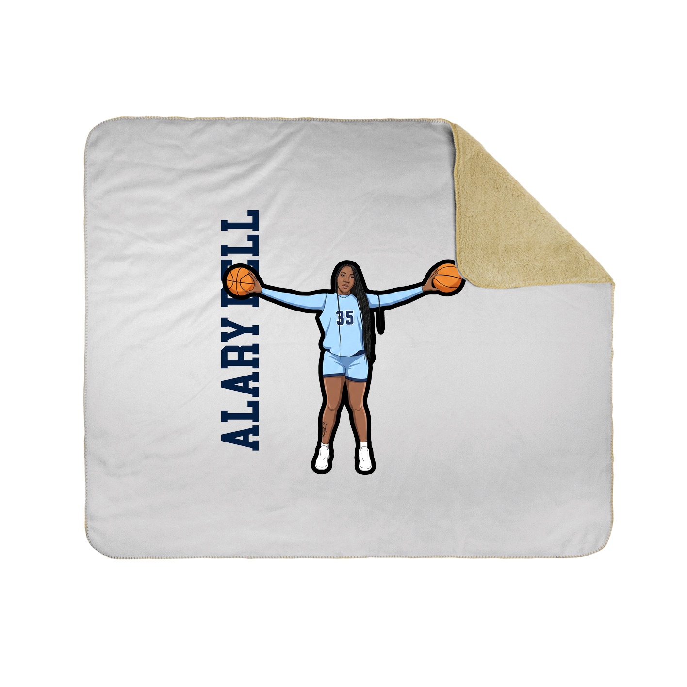 Throw Blanket — Name Vertical in White