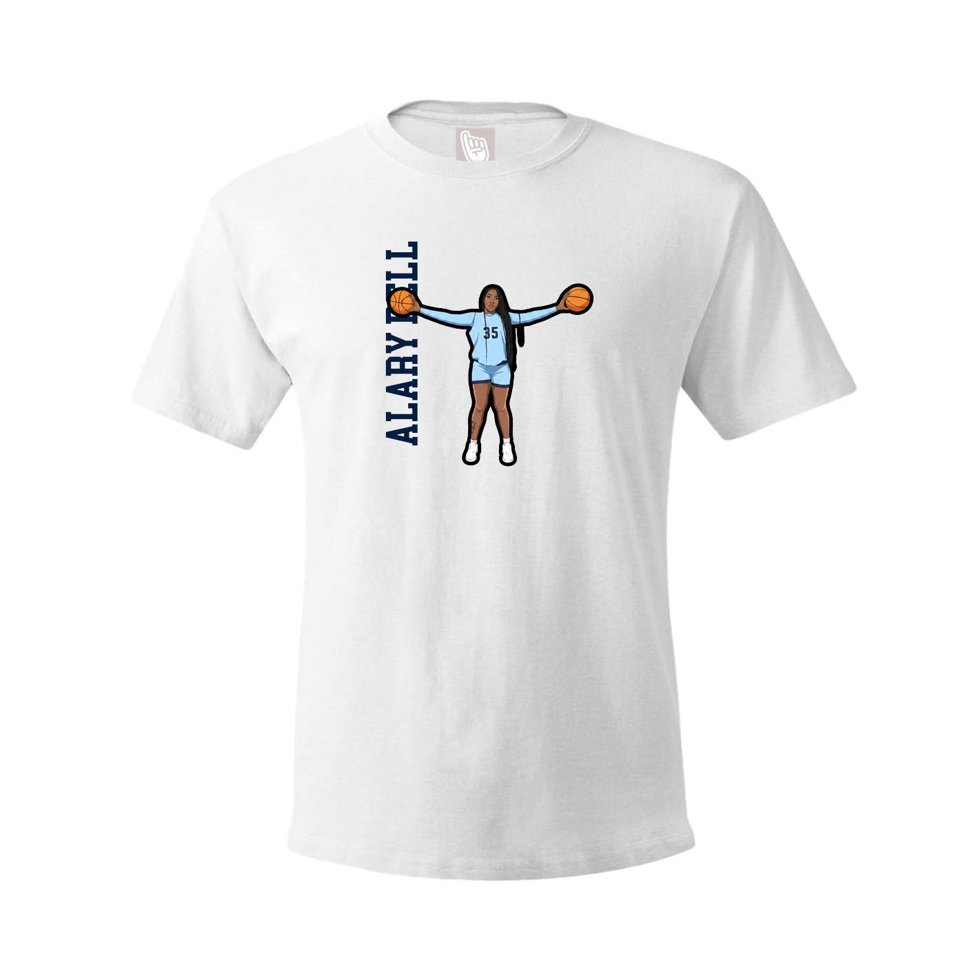 Tee — Name Vertical in White