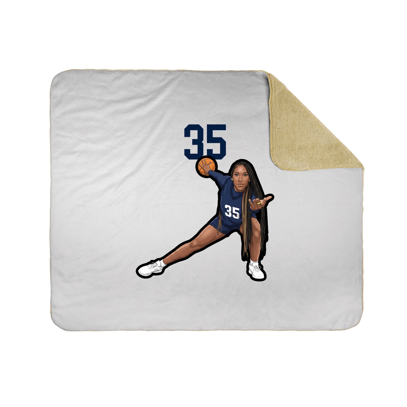 Throw Blanket — Number Top in White