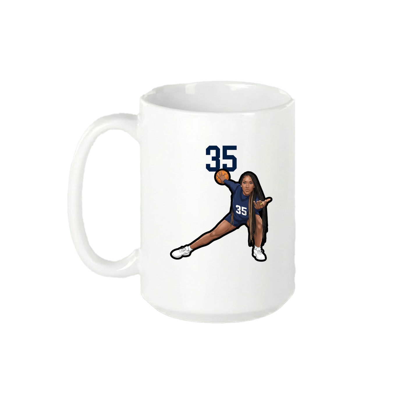 15oz Coffee Mug — Number Top in White