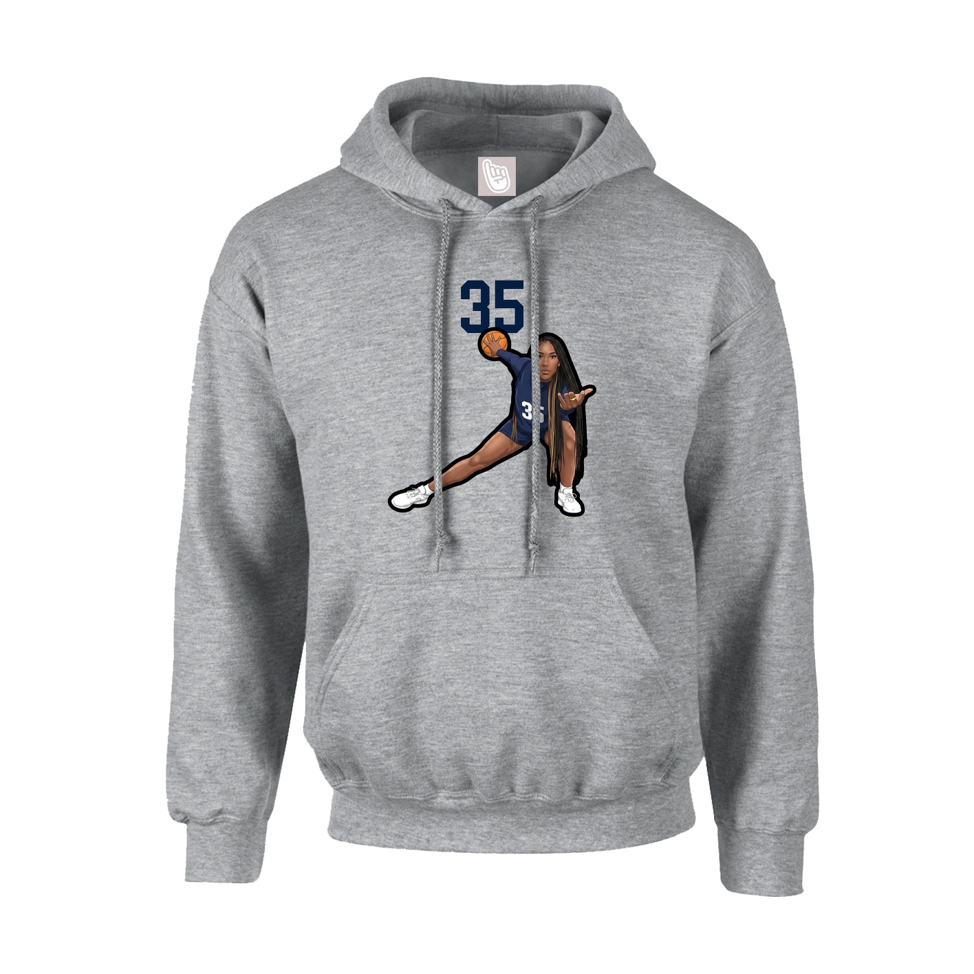 Hoodie — Number Top in Grey