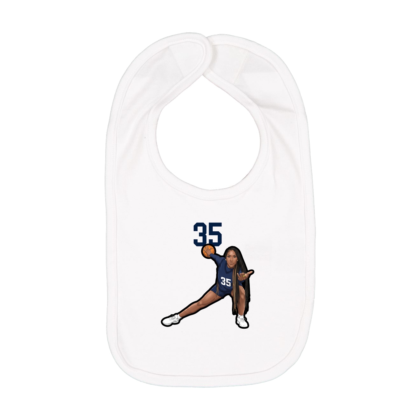 Infant Bib — Number Top in White