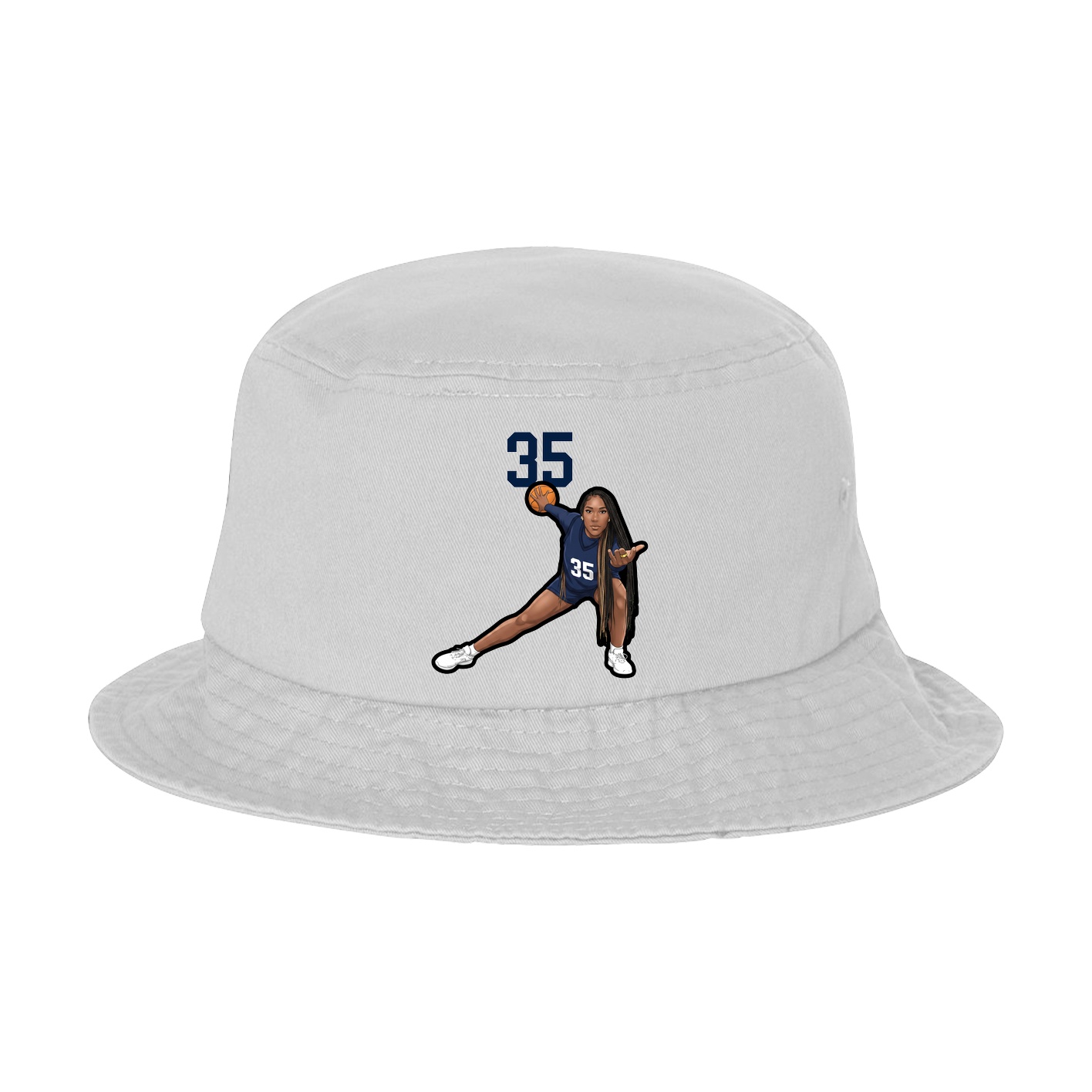 Bucket Cap — Number Top in White