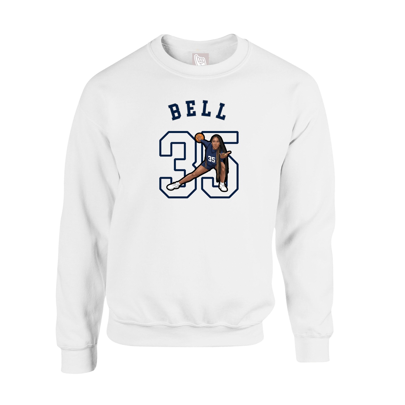 Fleece Crew — Shirsey Arch in White