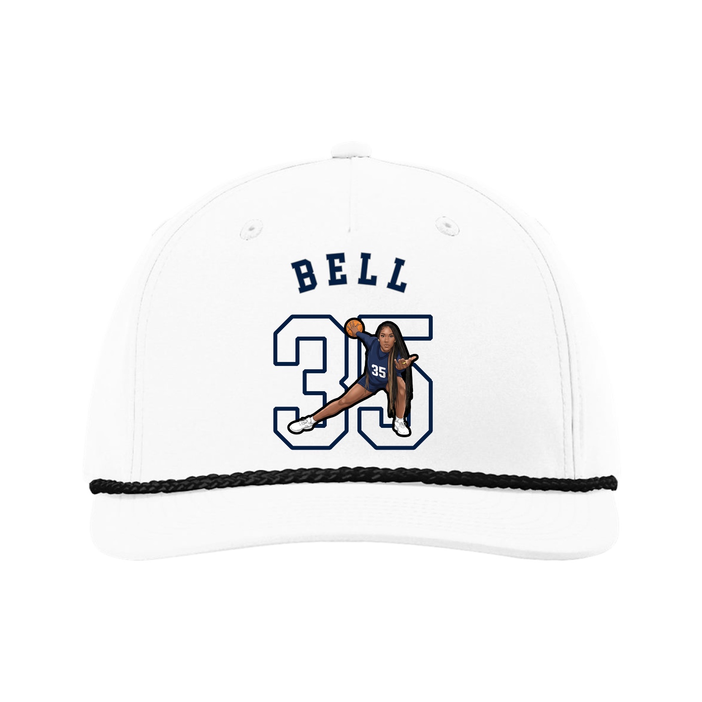 Five-Panel Classic Rope Cap — Shirsey Arch in White