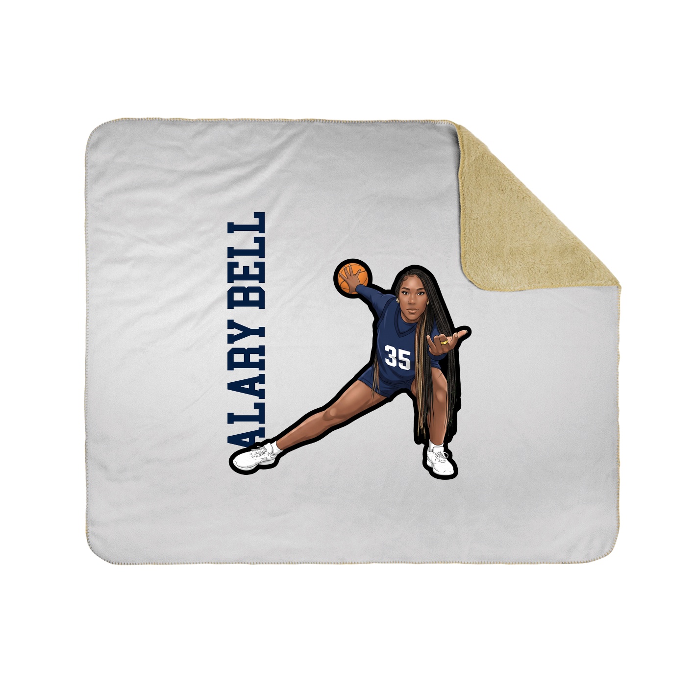 Throw Blanket — Name Vertical in White