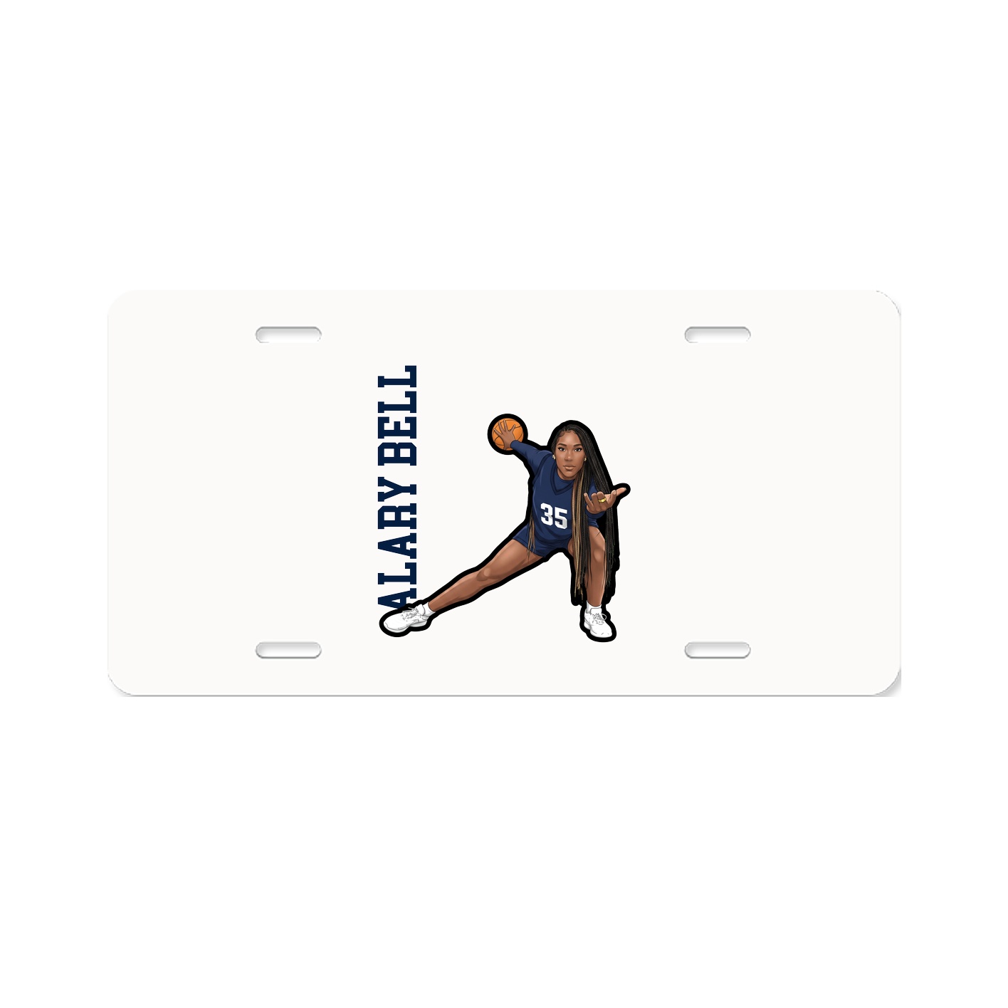License Plate — Name Vertical in Classic