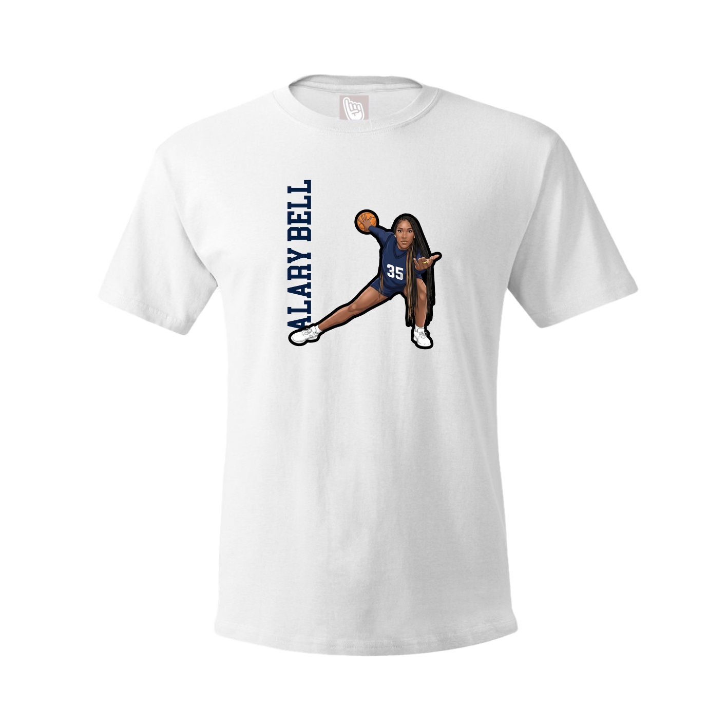 Tee — Name Vertical in White