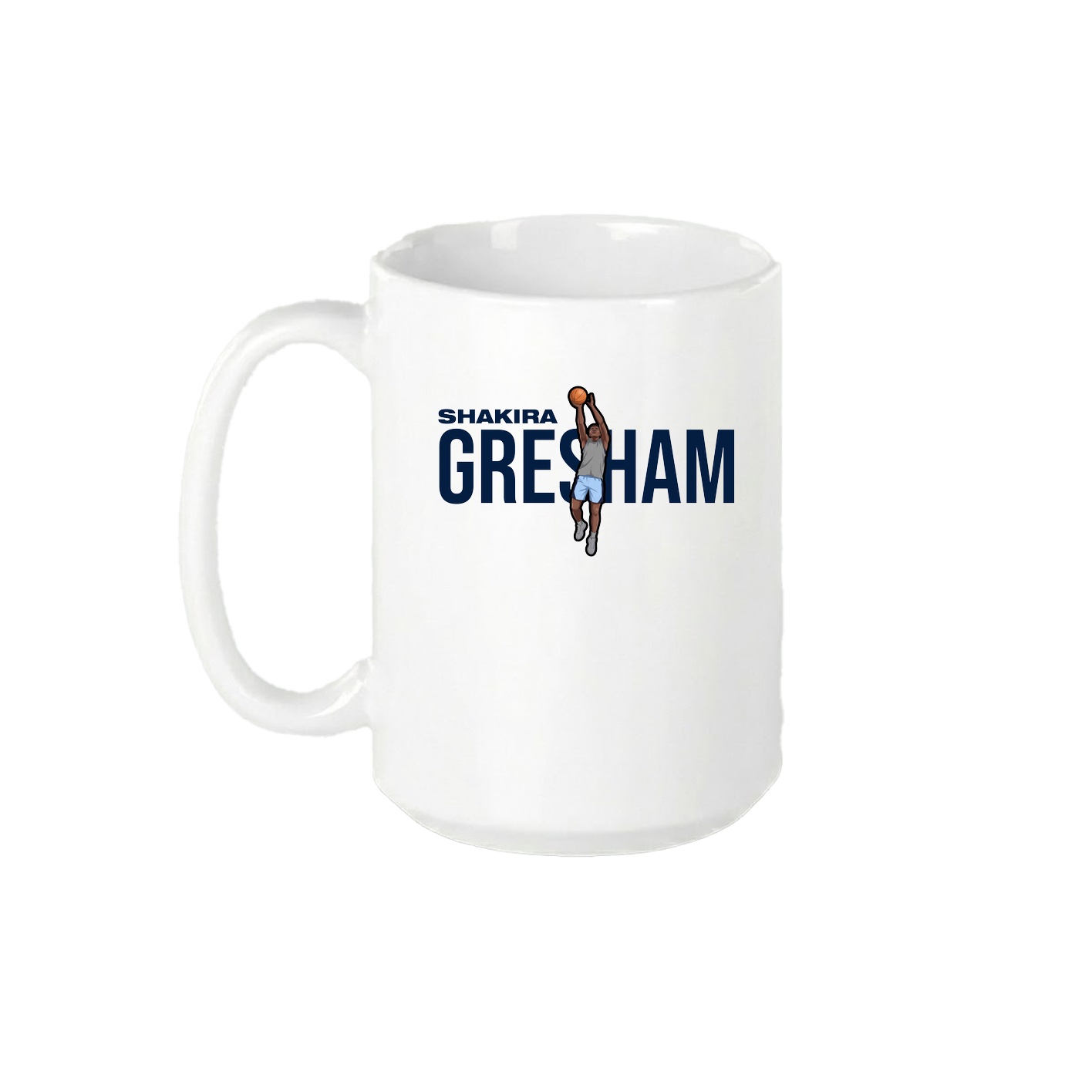 15oz Coffee Mug — Player Name in White