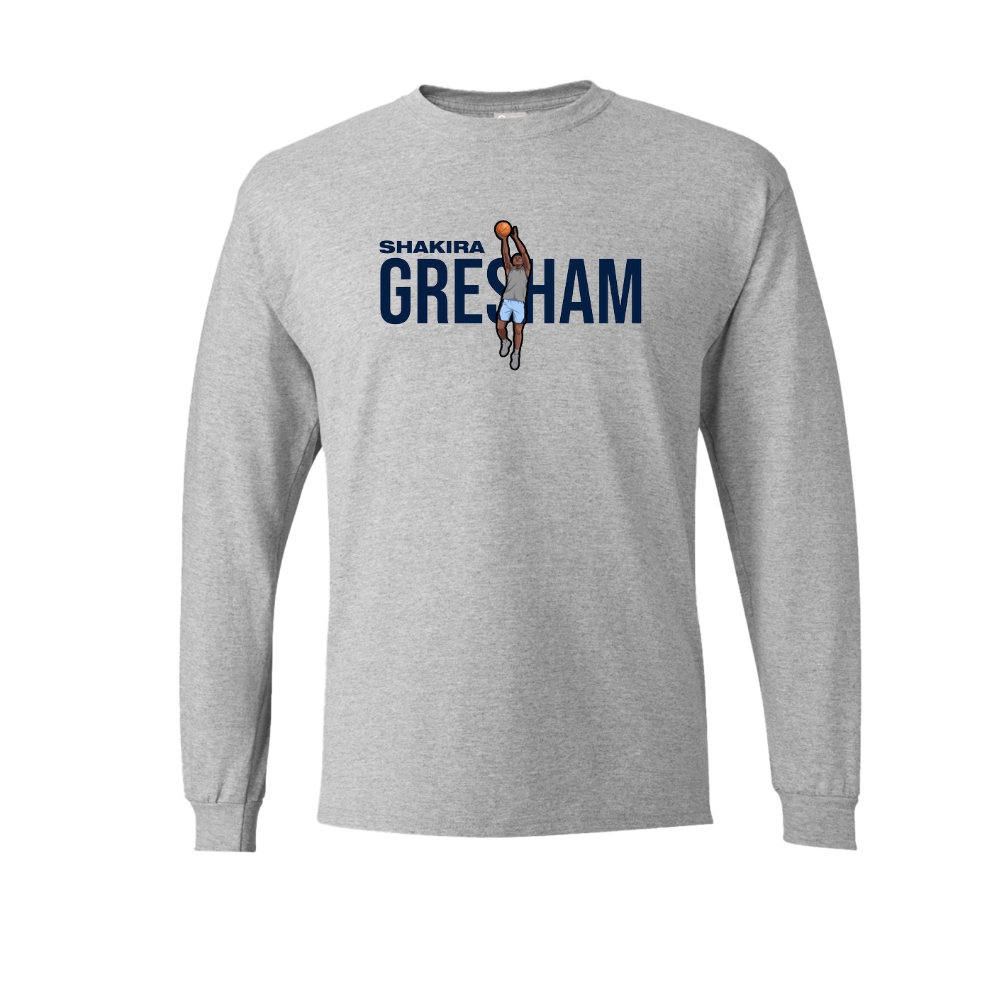 Long Sleeve Tee — Player Name in Grey