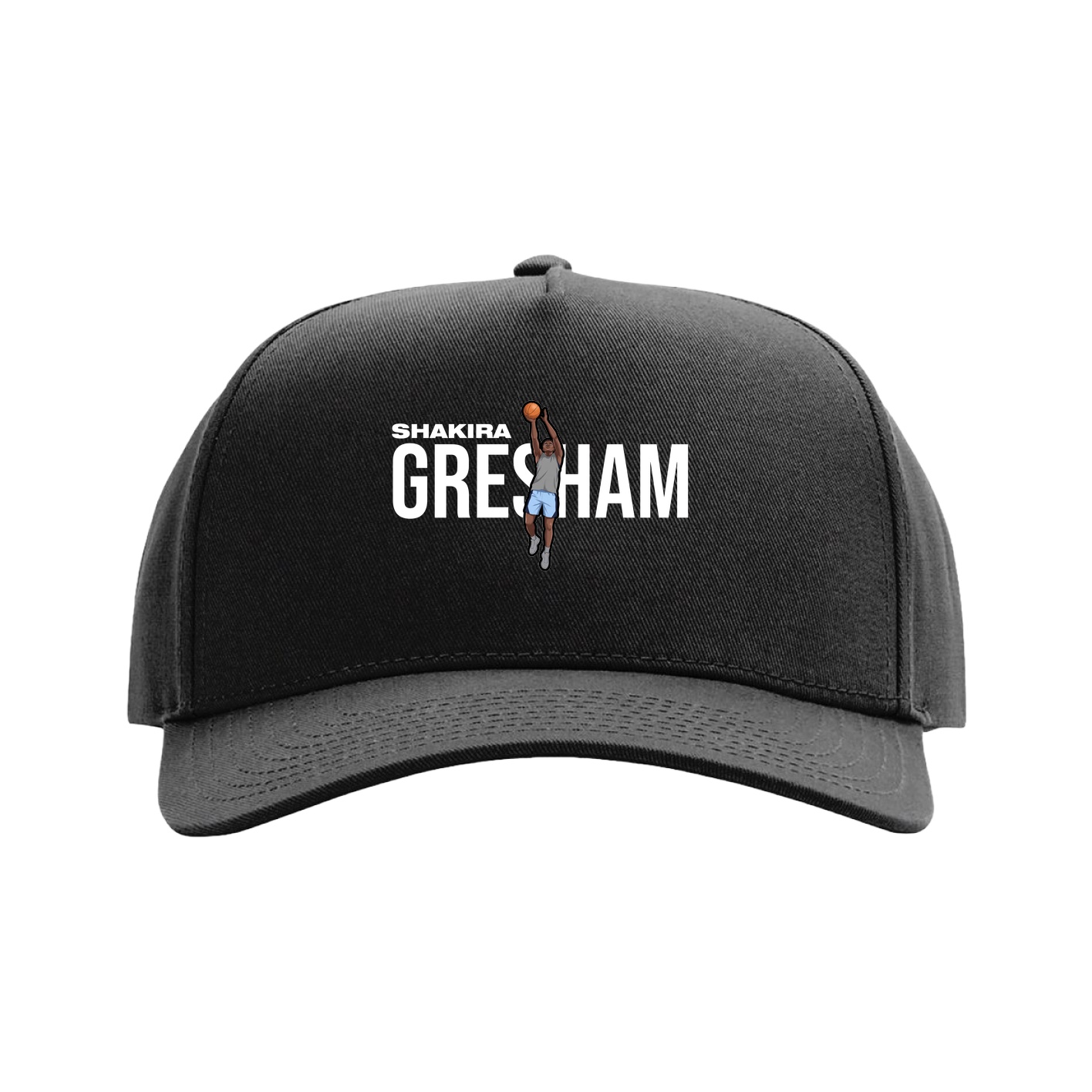 Full Fabric Five-Panel Champ Cap — Player Name in Black
