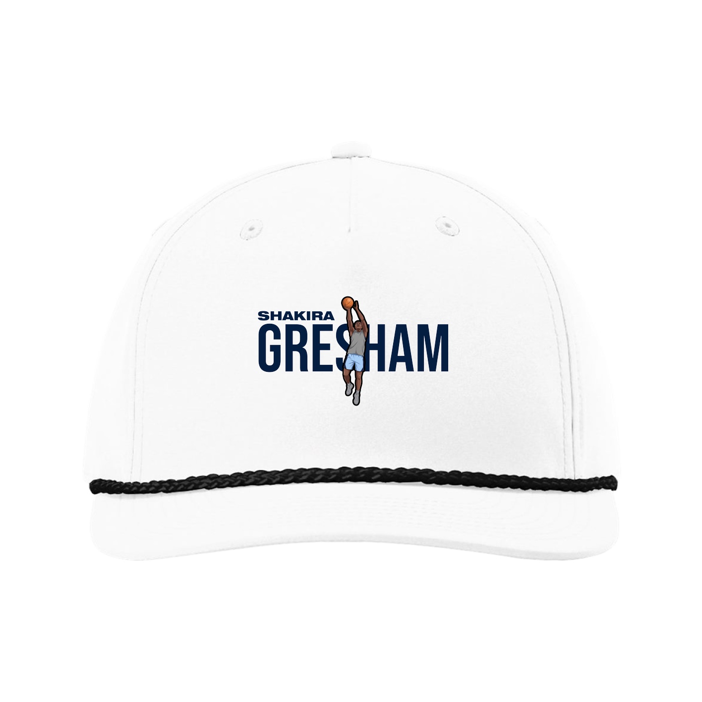 Five-Panel Classic Rope Cap — Player Name in White