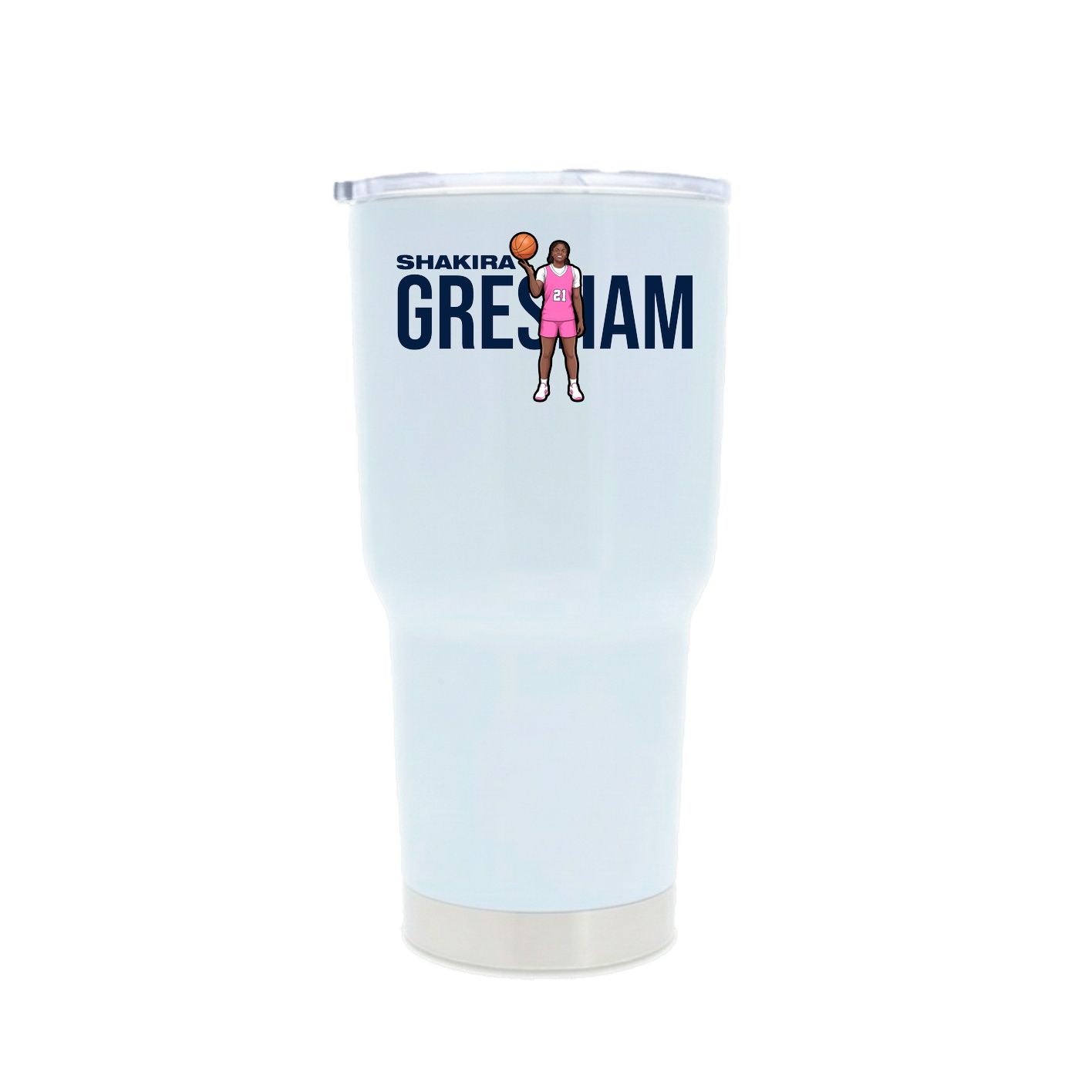 30oz Stainless Steel Tumbler — Player Name in White