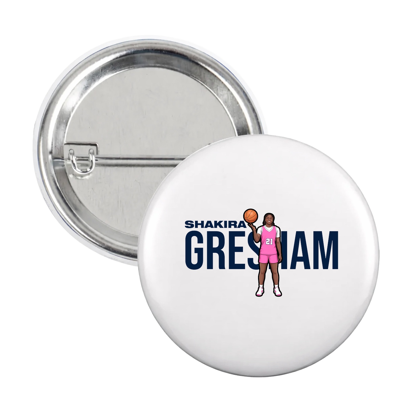 Game Day Button — Player Name in White