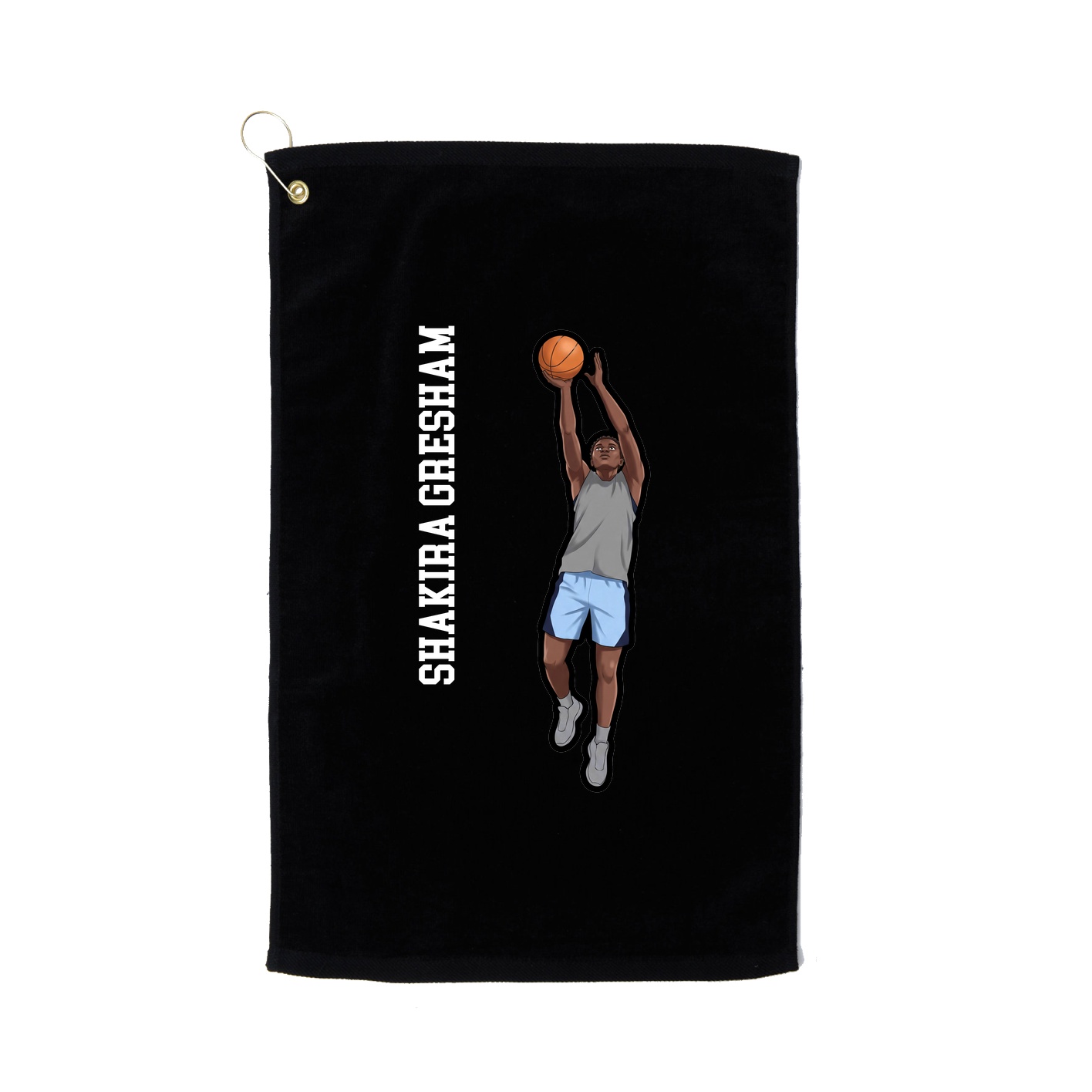 Golf Towel — Name Vertical in Black