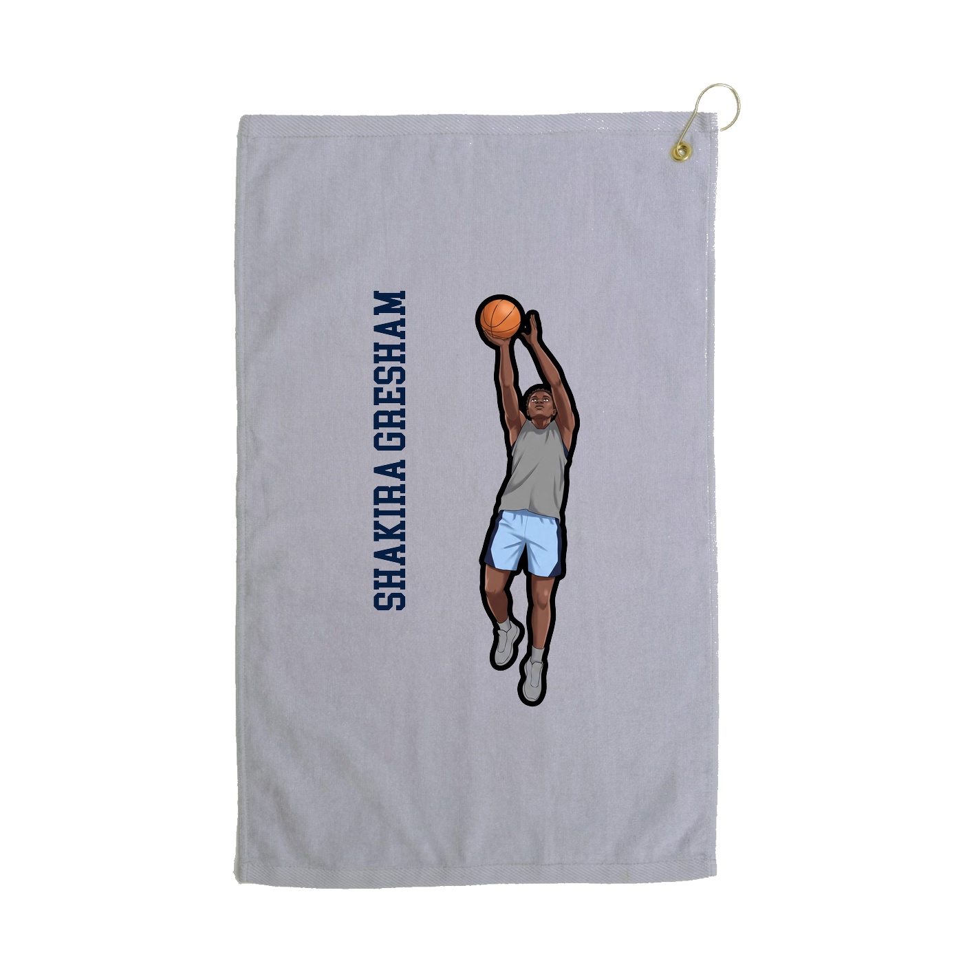 Golf Towel — Name Vertical in Grey