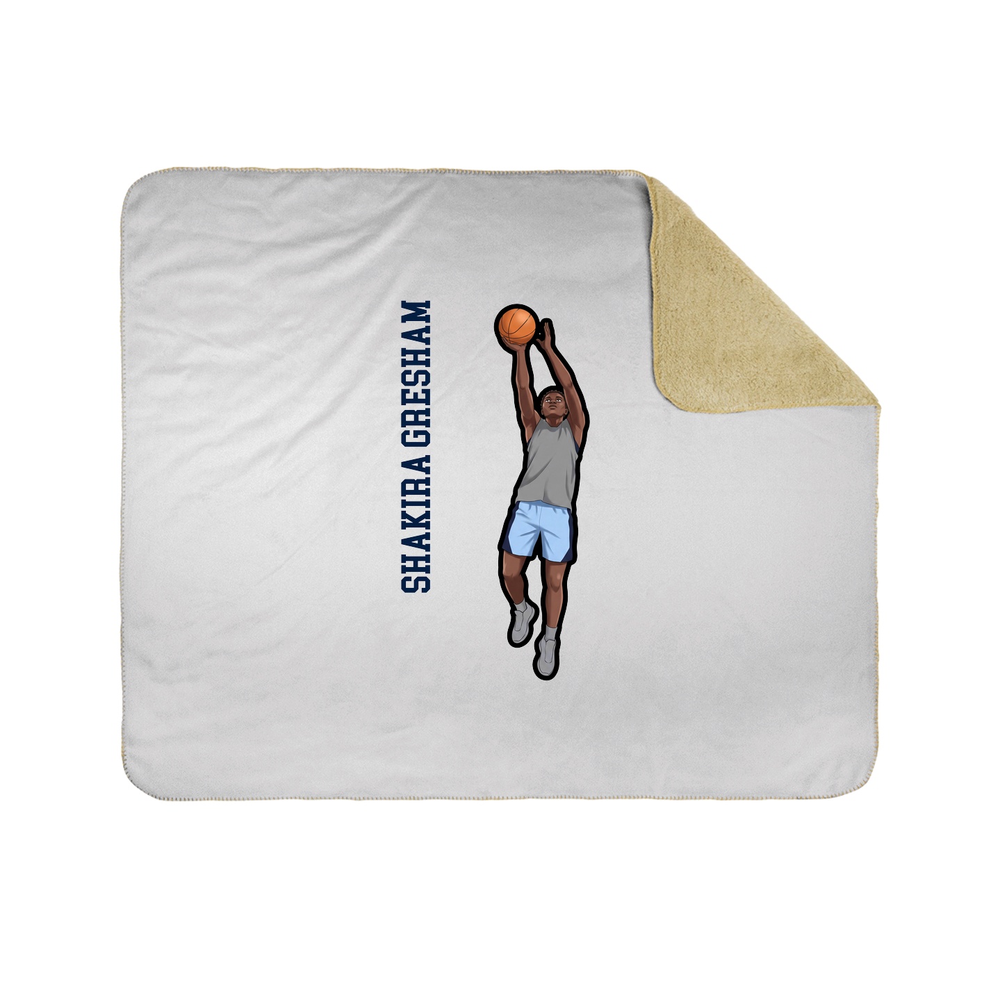 Throw Blanket — Name Vertical in White