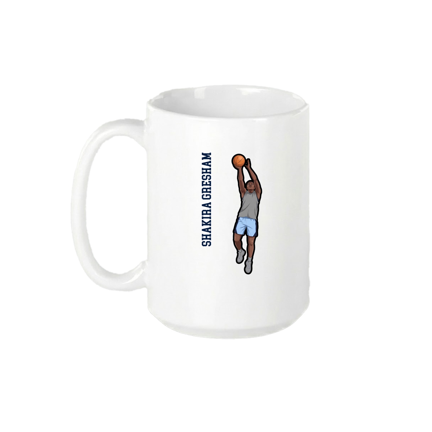 15oz Coffee Mug — Name Vertical in White