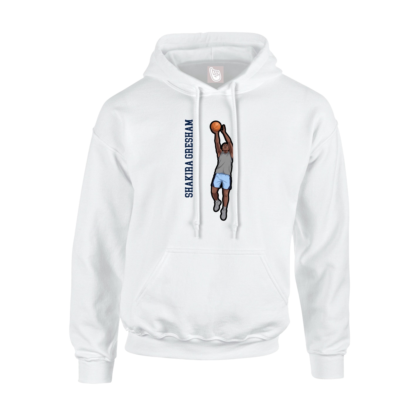 Hoodie — Name Vertical in White