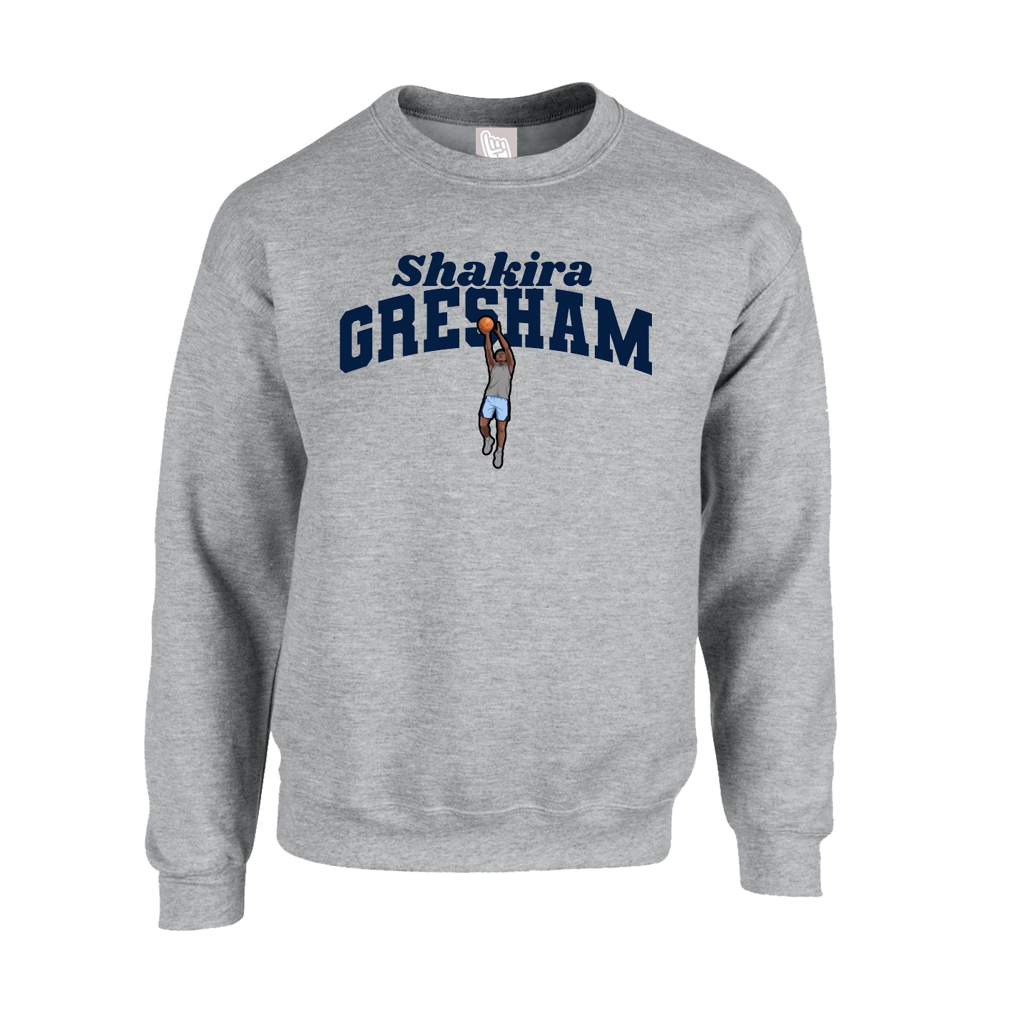 Fleece Crew — Signature Arch in Grey