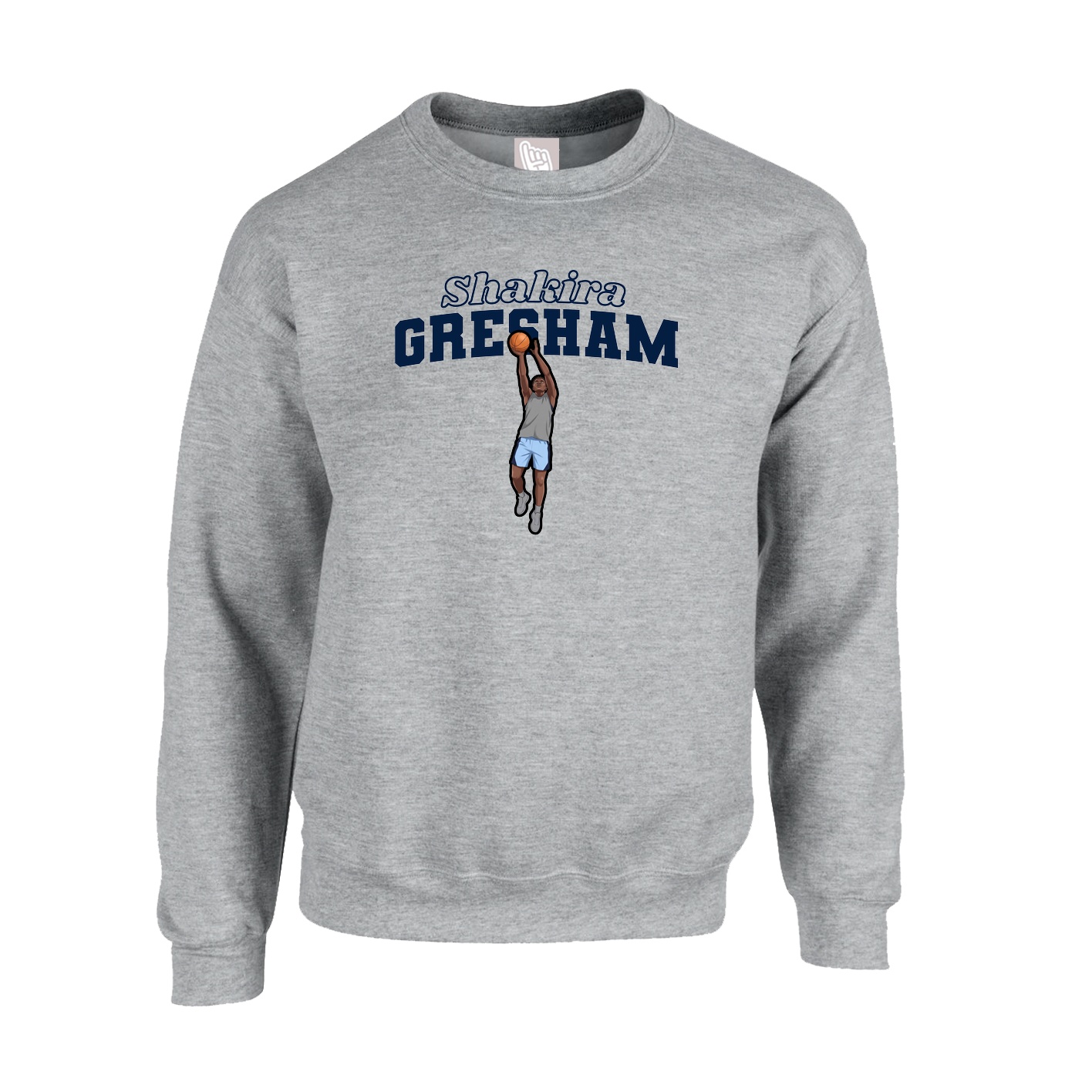 Fleece Crew — Name Arch in Grey