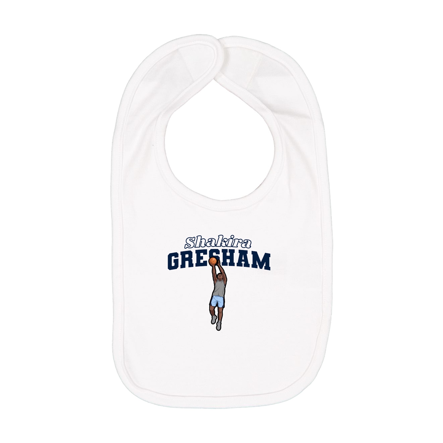 Infant Bib — Name Arch in White