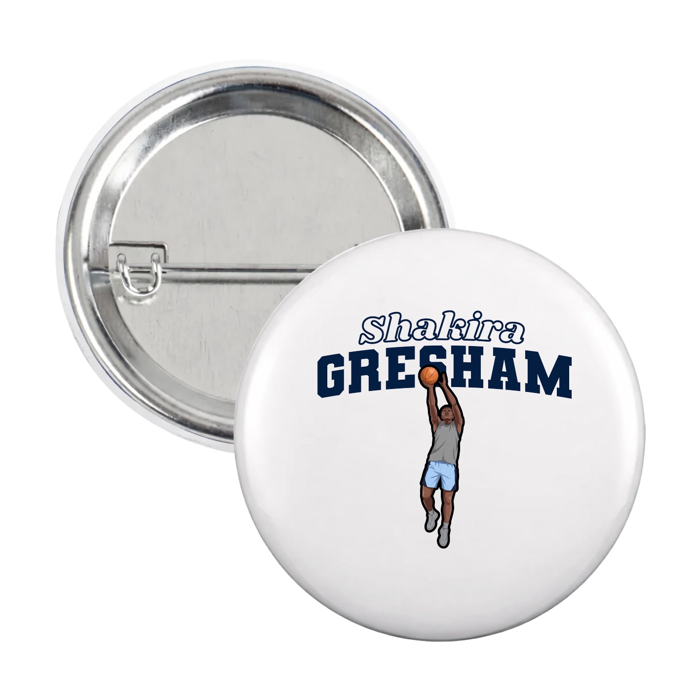 Game Day Button — Name Arch in White