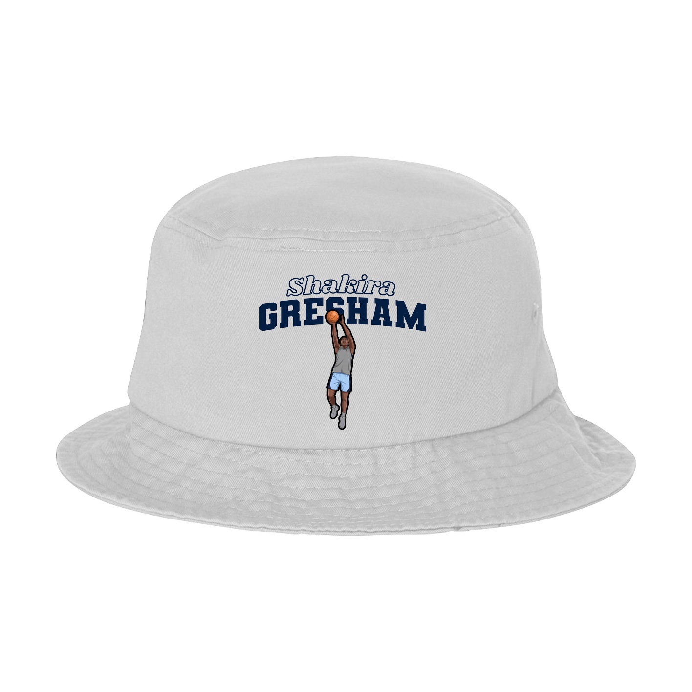 Bucket Cap — Name Arch in White