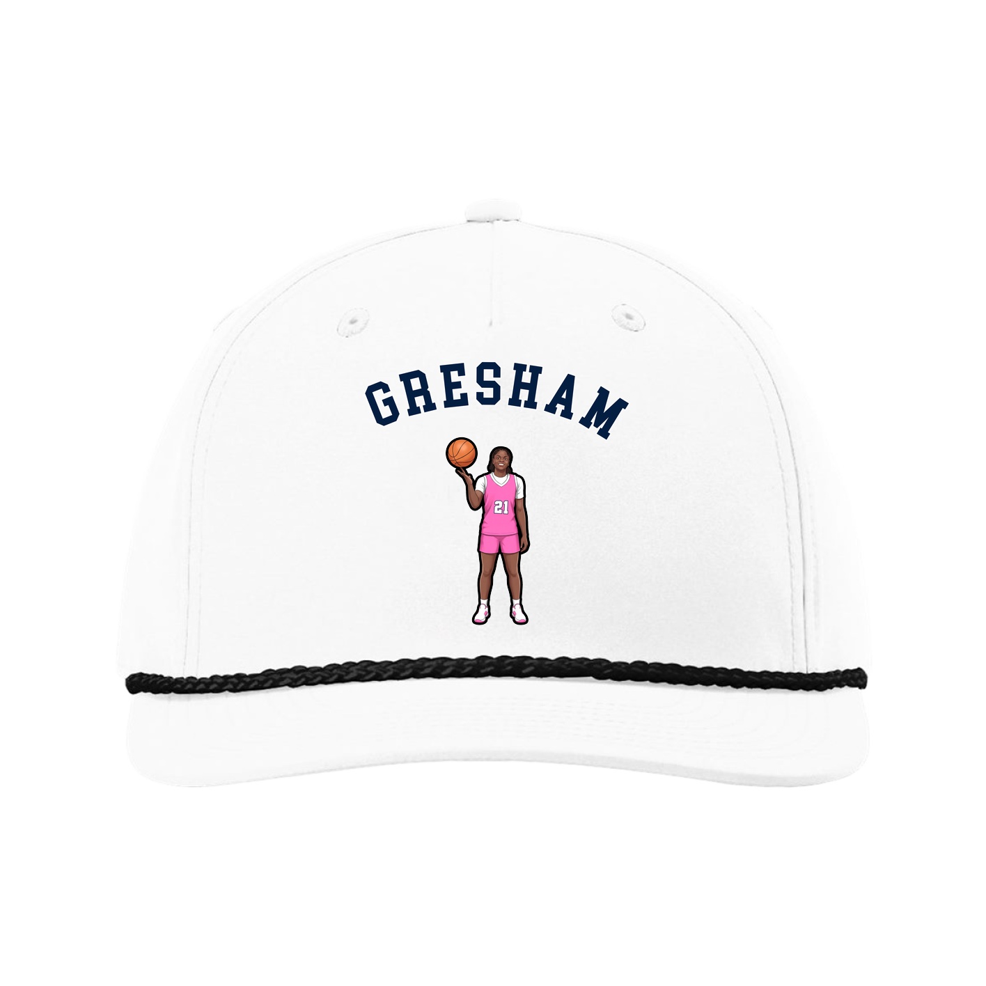 Five-Panel Classic Rope Cap — Shirsey Arch in White
