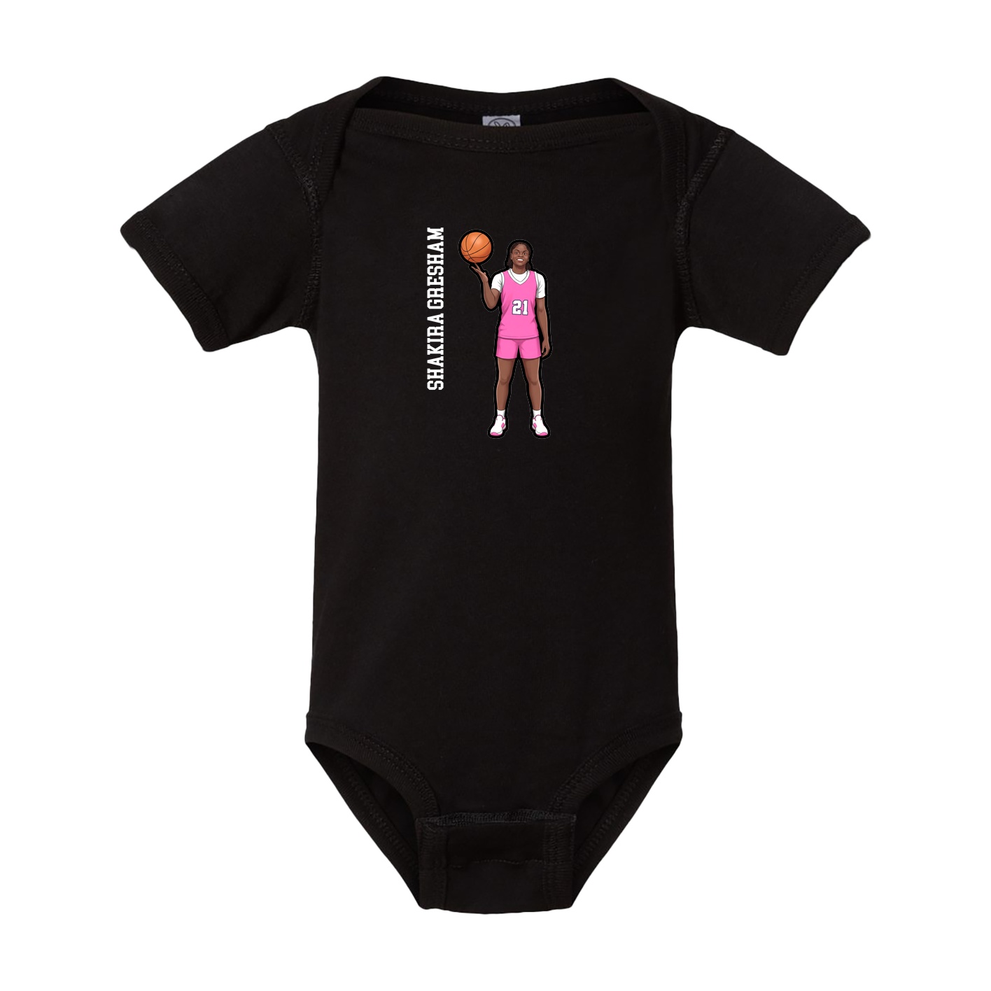 Baby Onesie — Name Vertical in Black