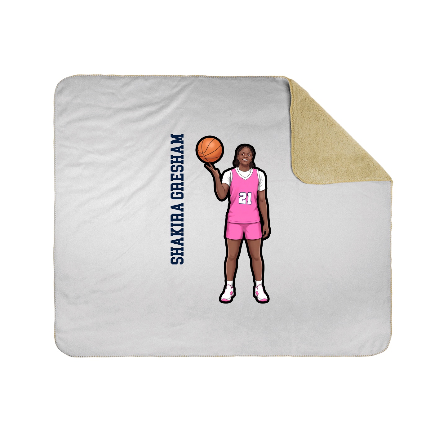 Throw Blanket — Name Vertical in White