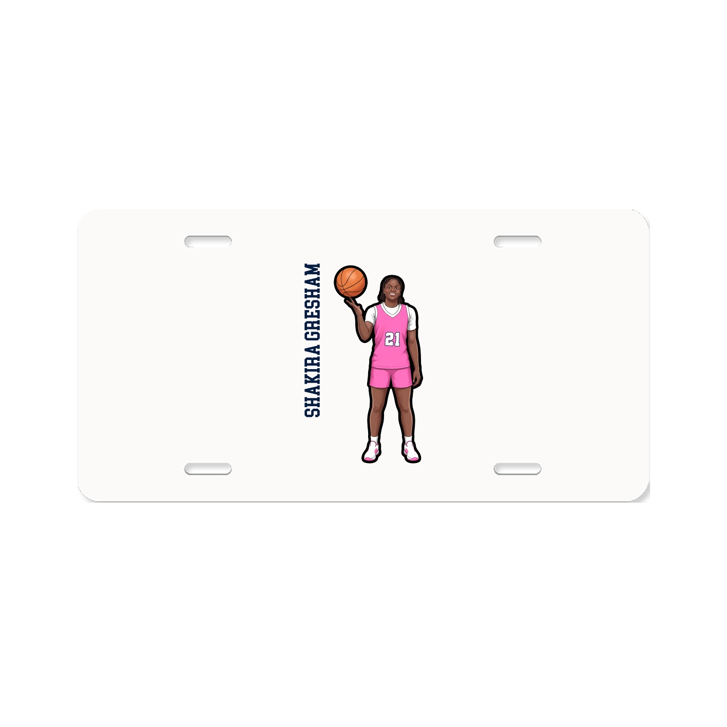 License Plate — Name Vertical in Classic