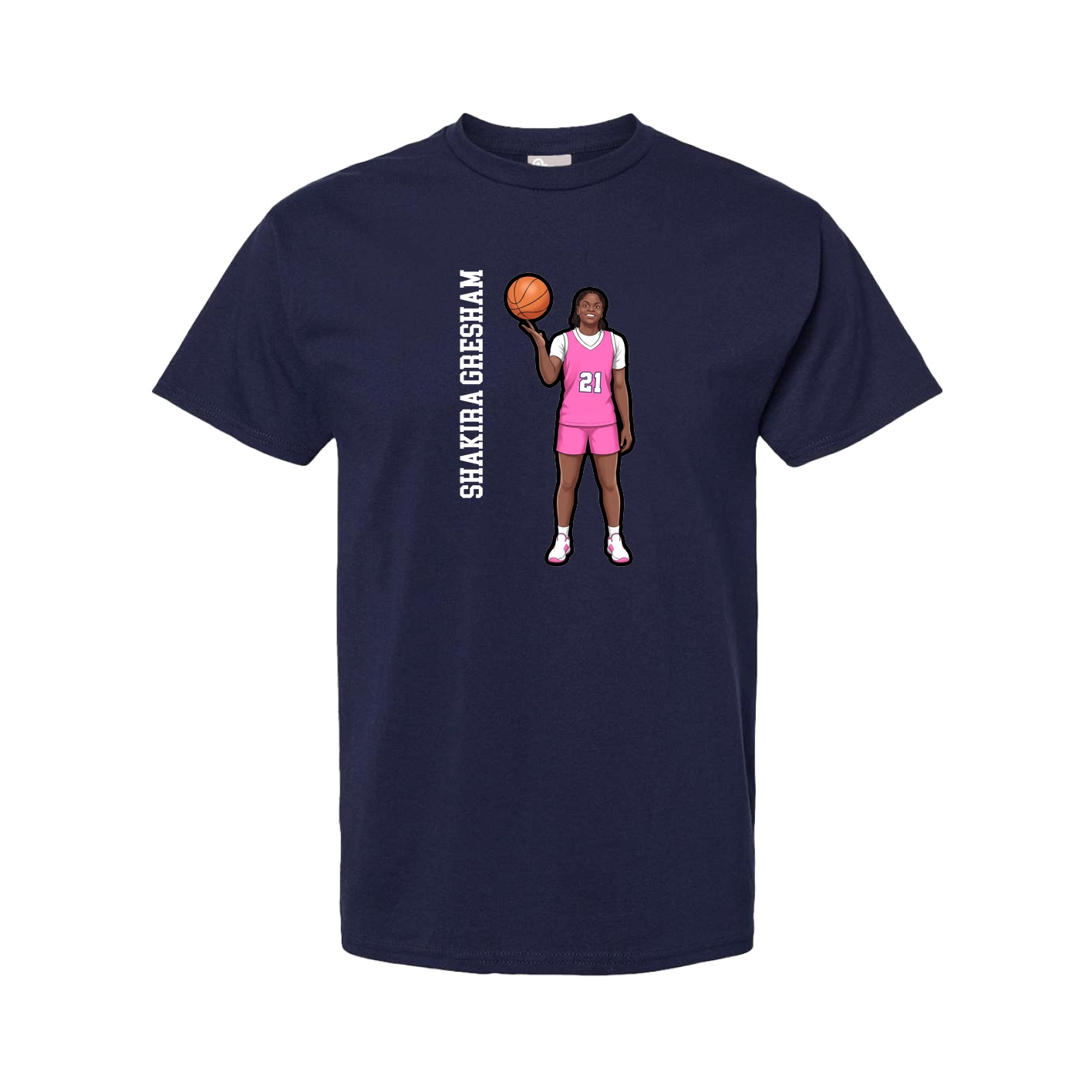 Tee — Name Vertical in Navy