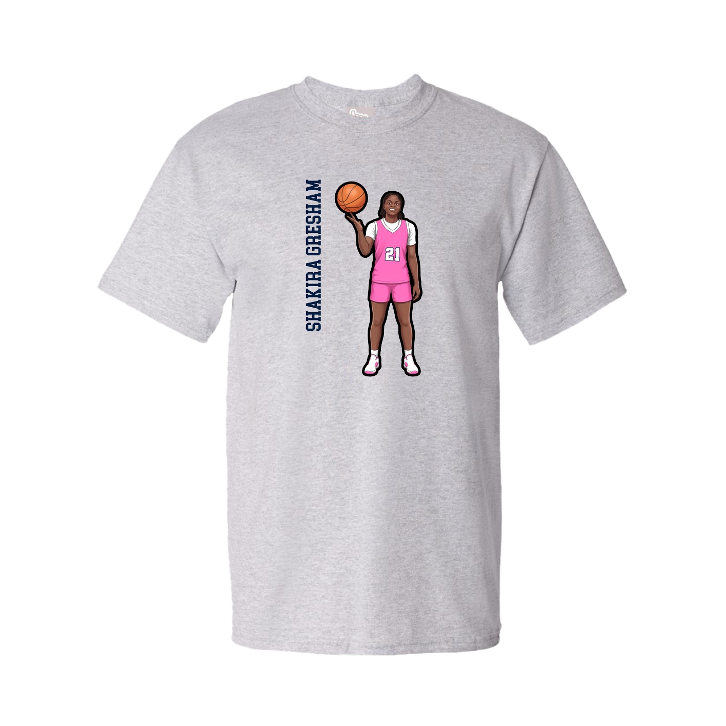 Youth Tee — Name Vertical in Grey