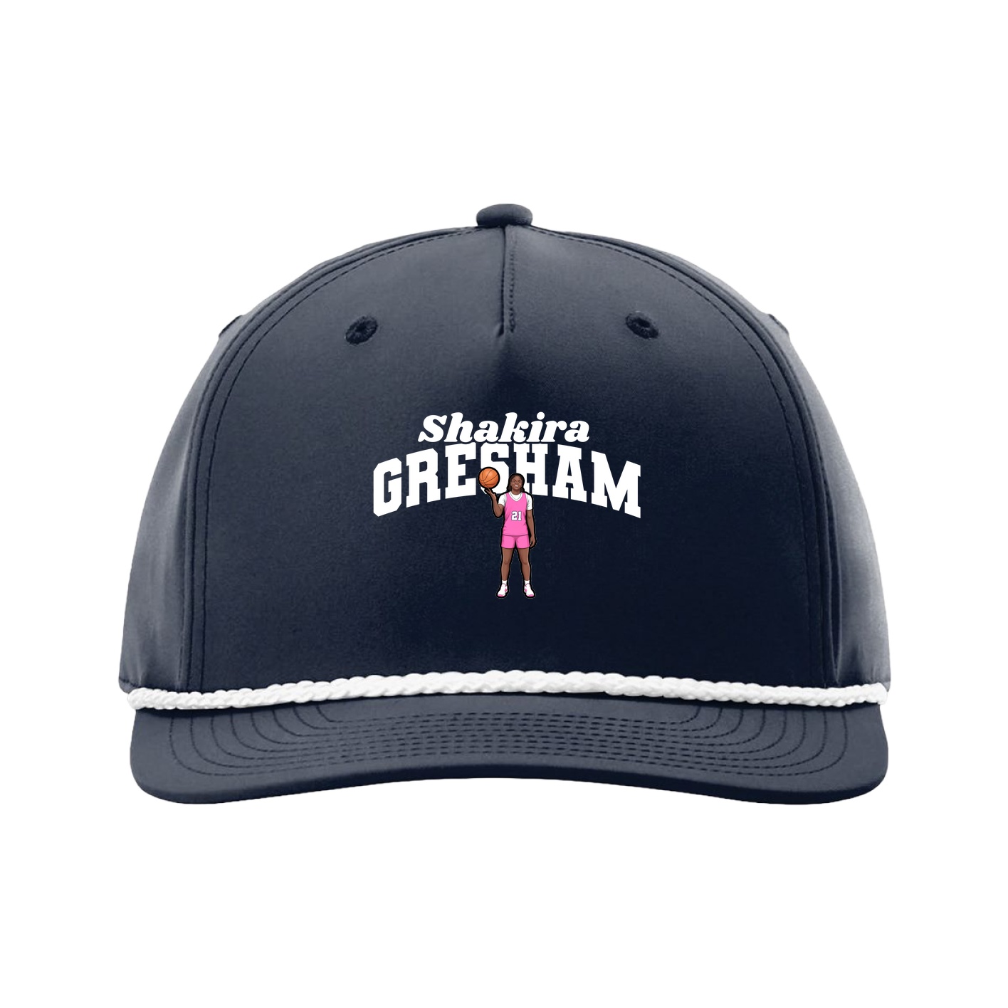 Five-Panel Classic Rope Cap — Signature Arch in Navy