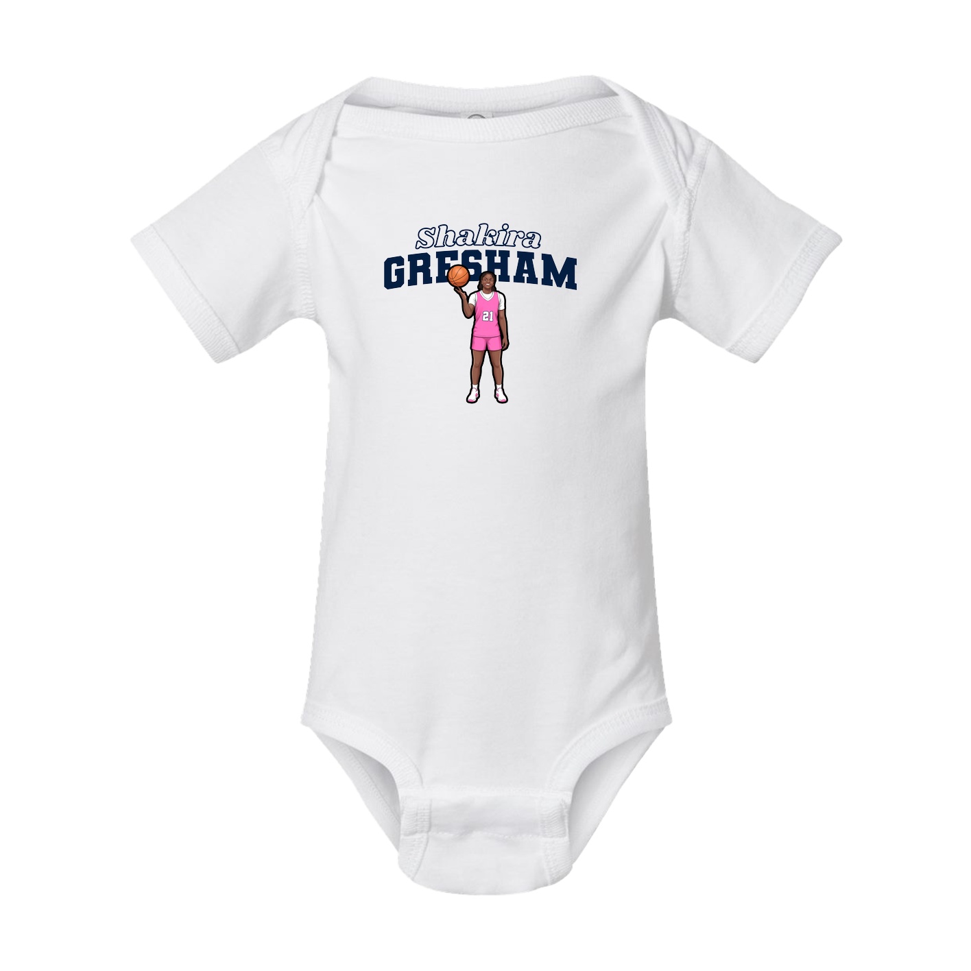 Baby Onesie — Name Arch in White