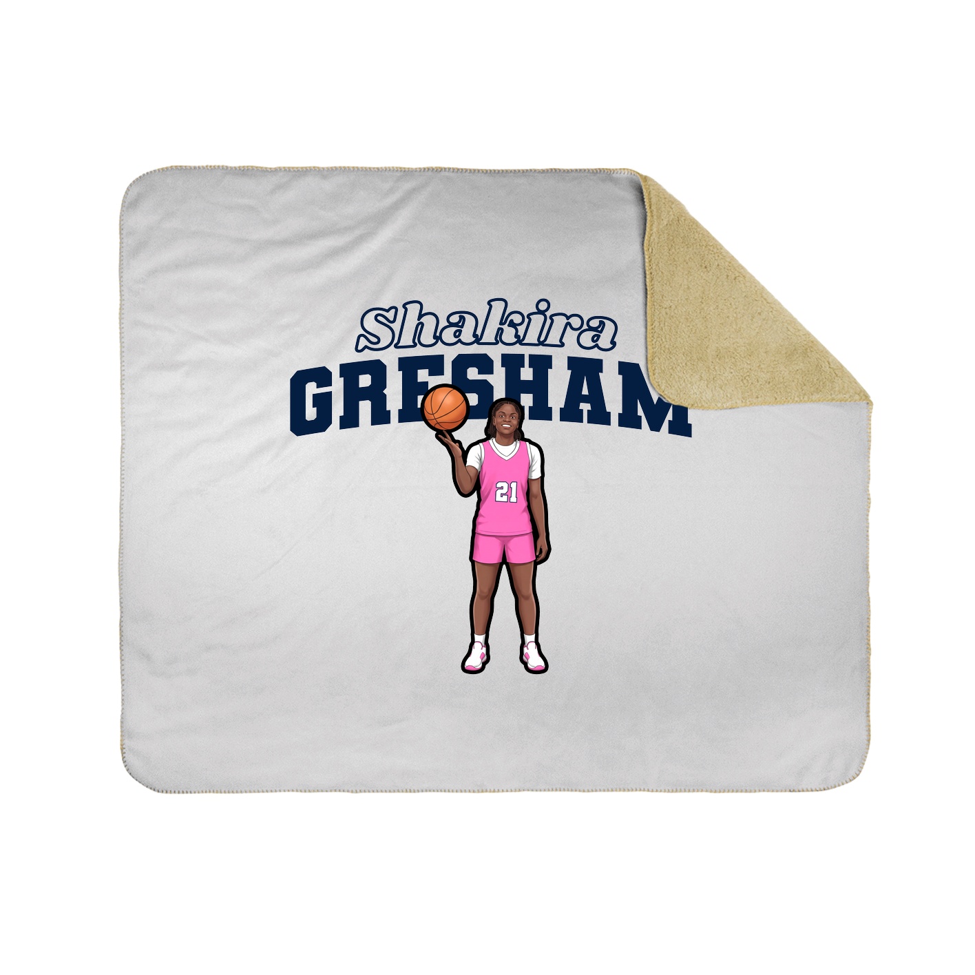 Throw Blanket — Name Arch in White