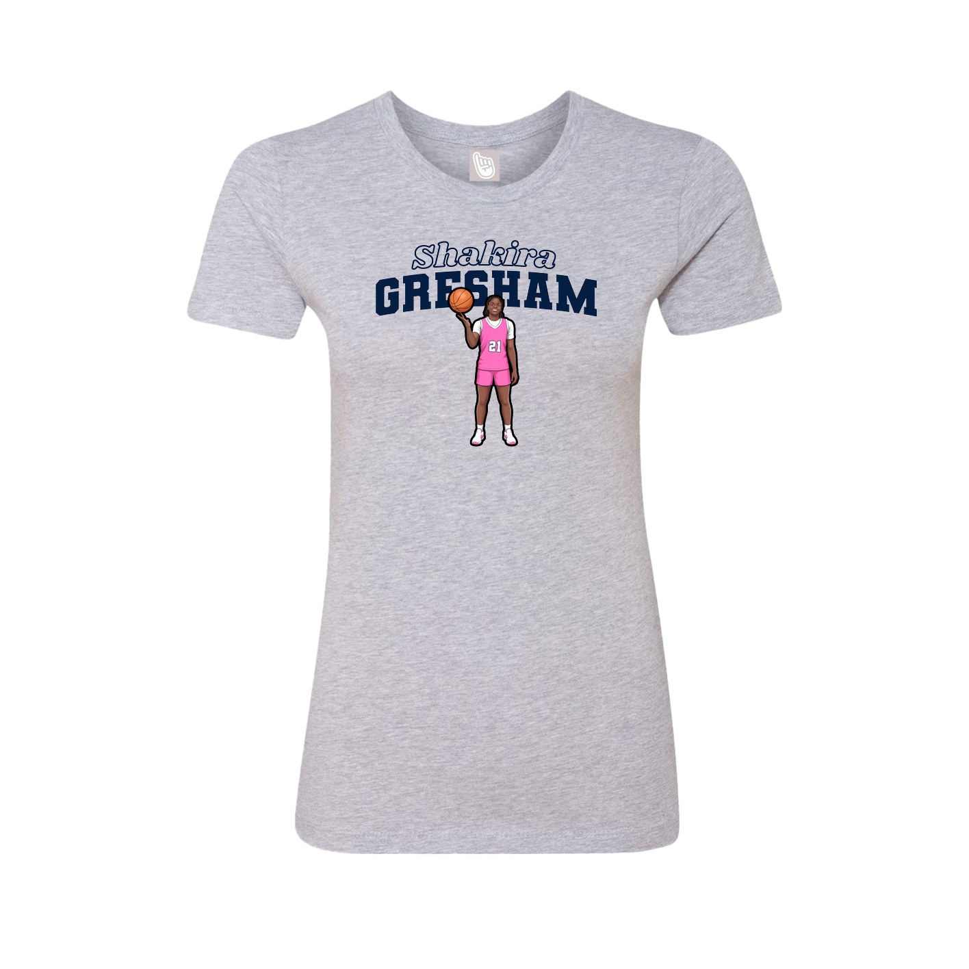 Womens Tee — Name Arch in Grey