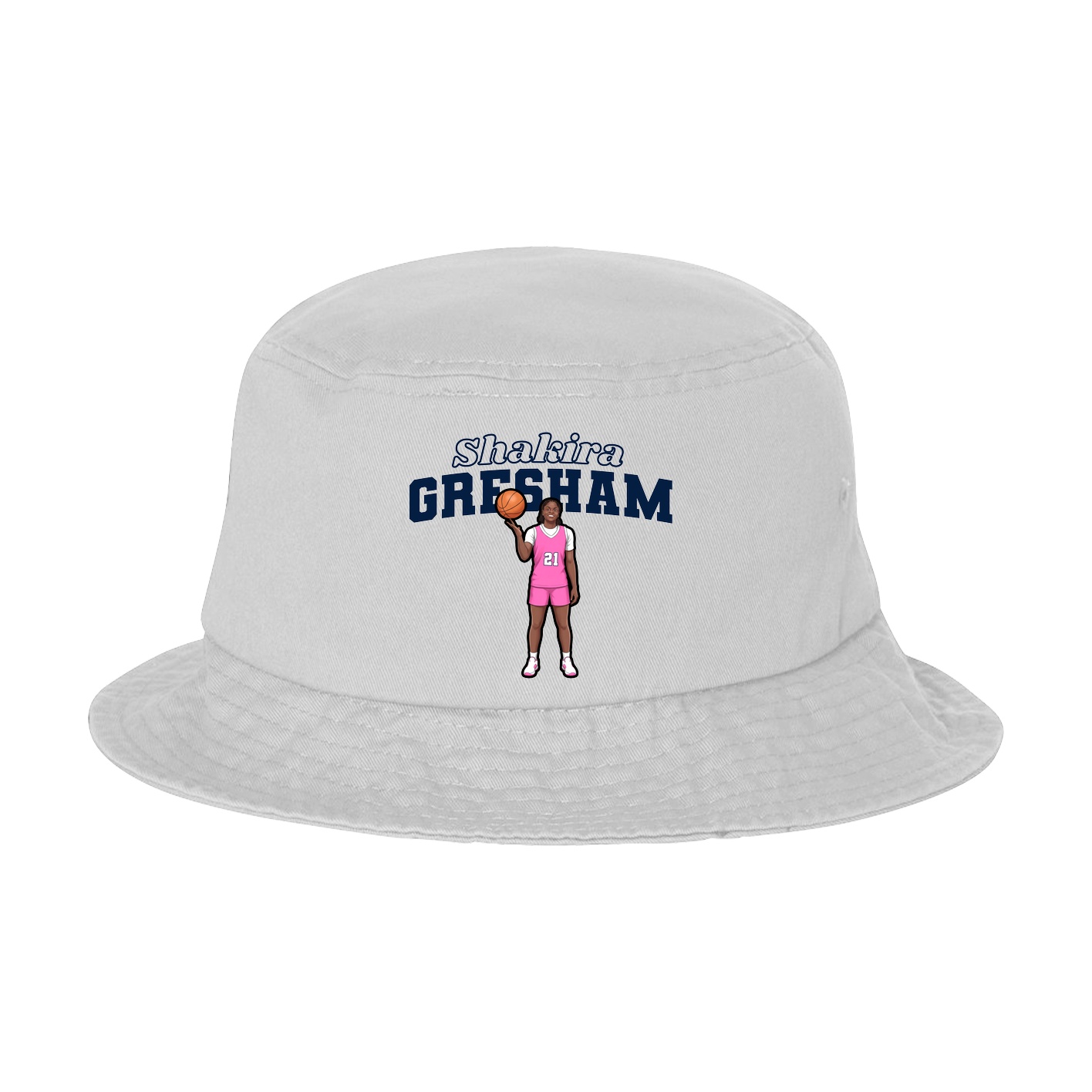 Bucket Cap — Name Arch in White
