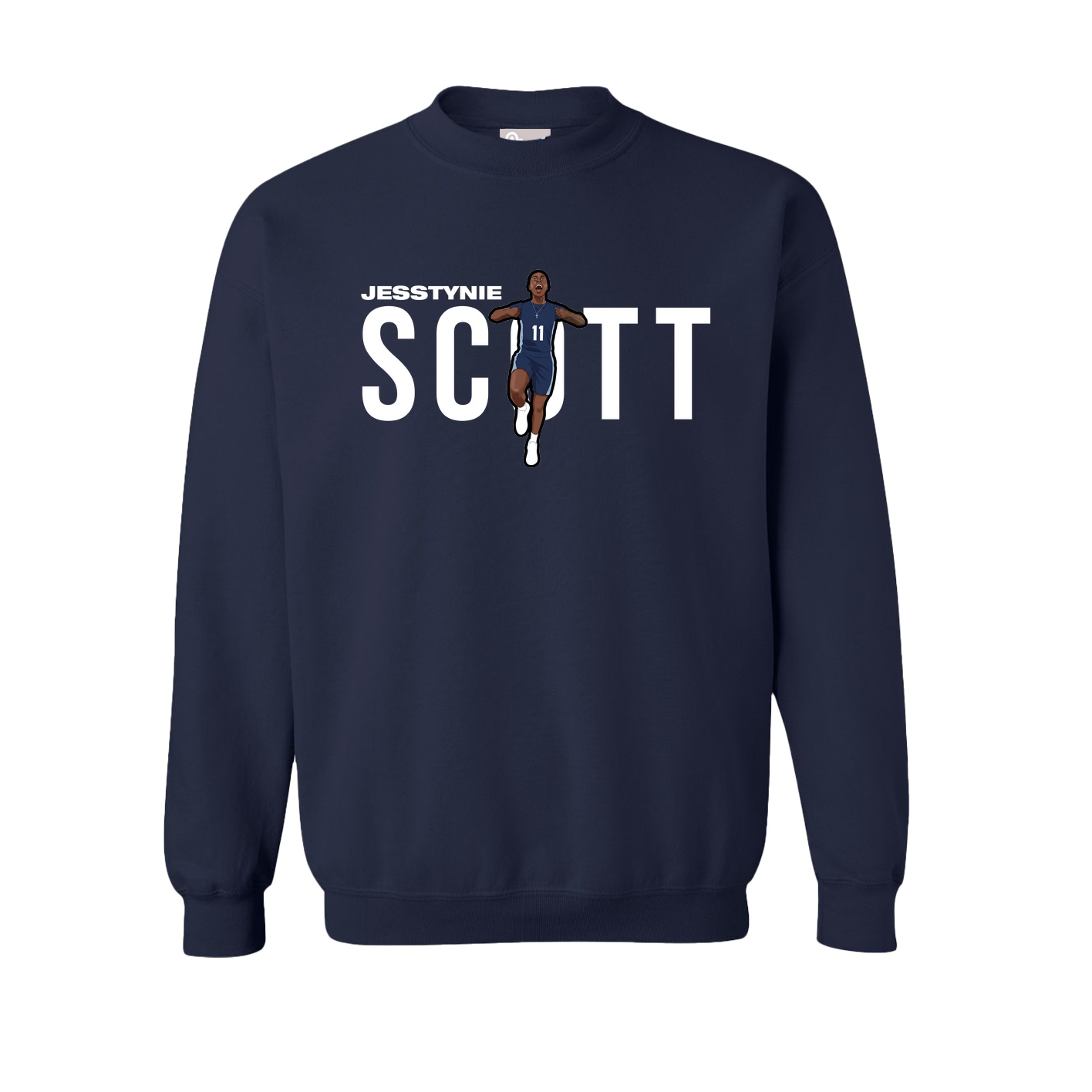 Fleece Crew — Player Name in Navy