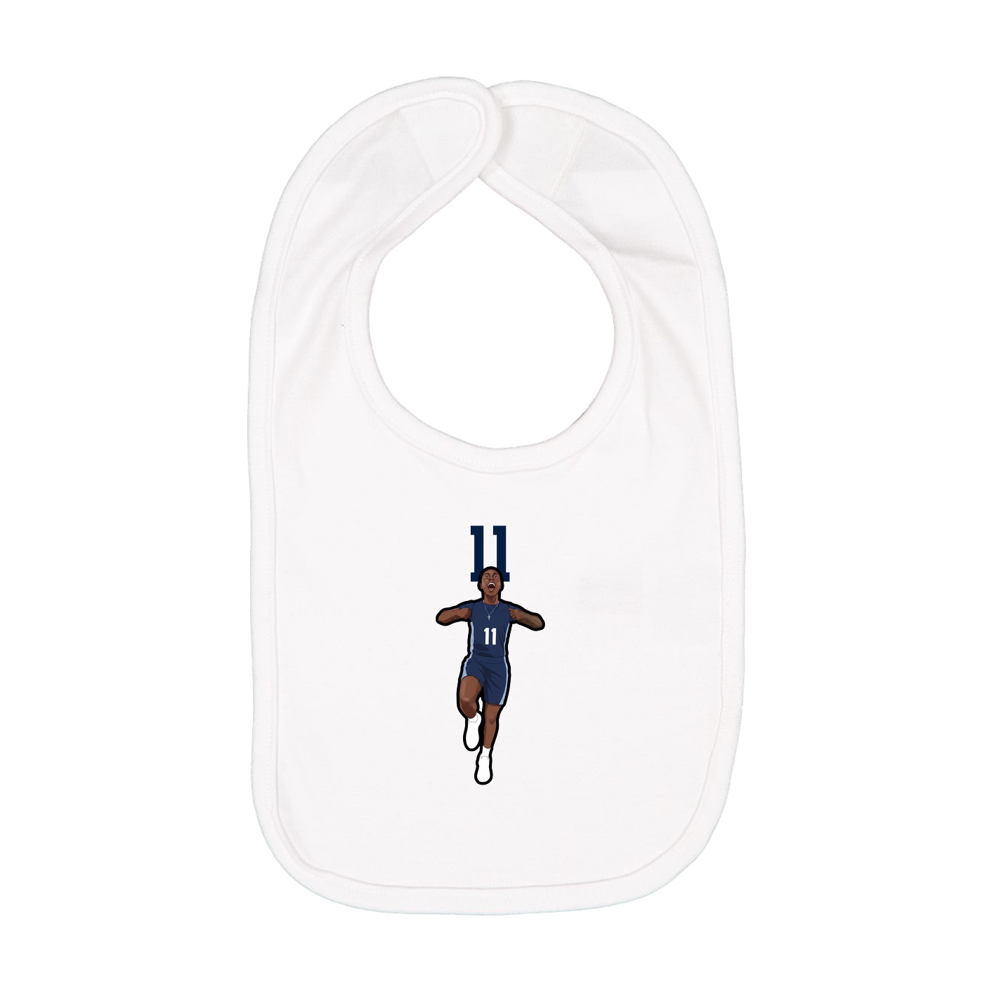 Infant Bib — Number Top in White