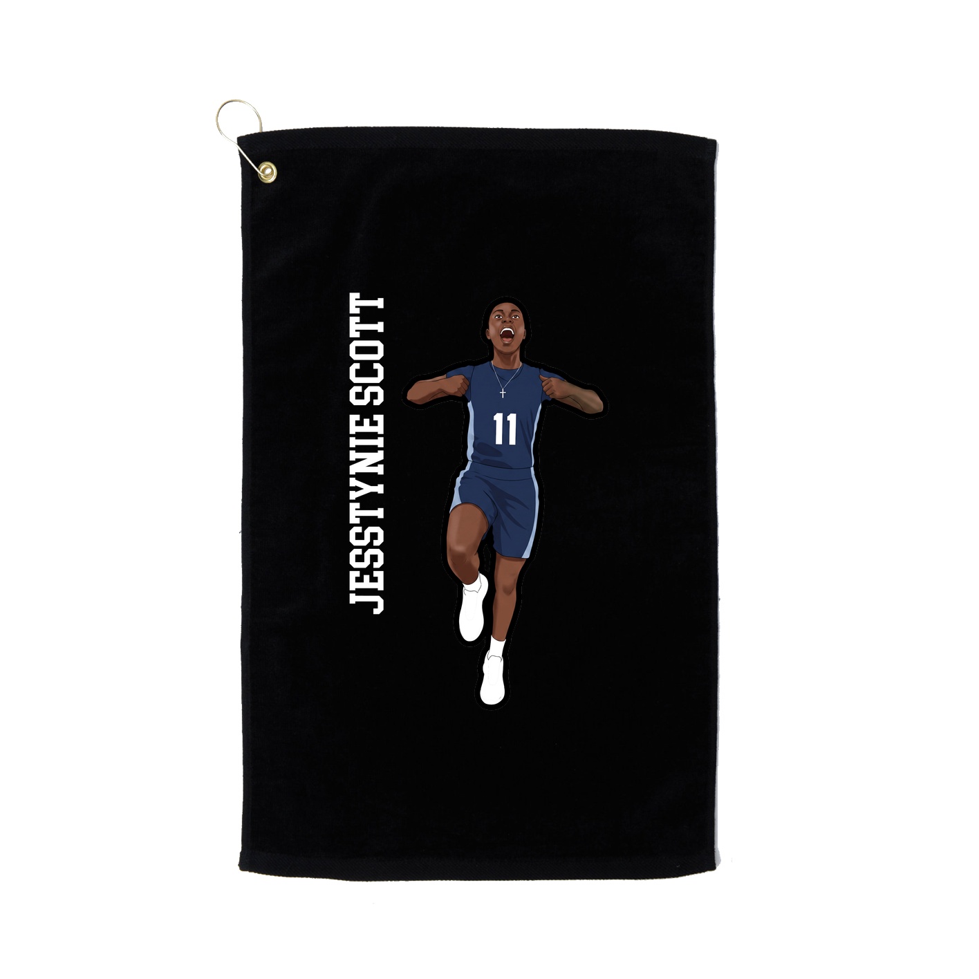 Golf Towel — Name Vertical in Black