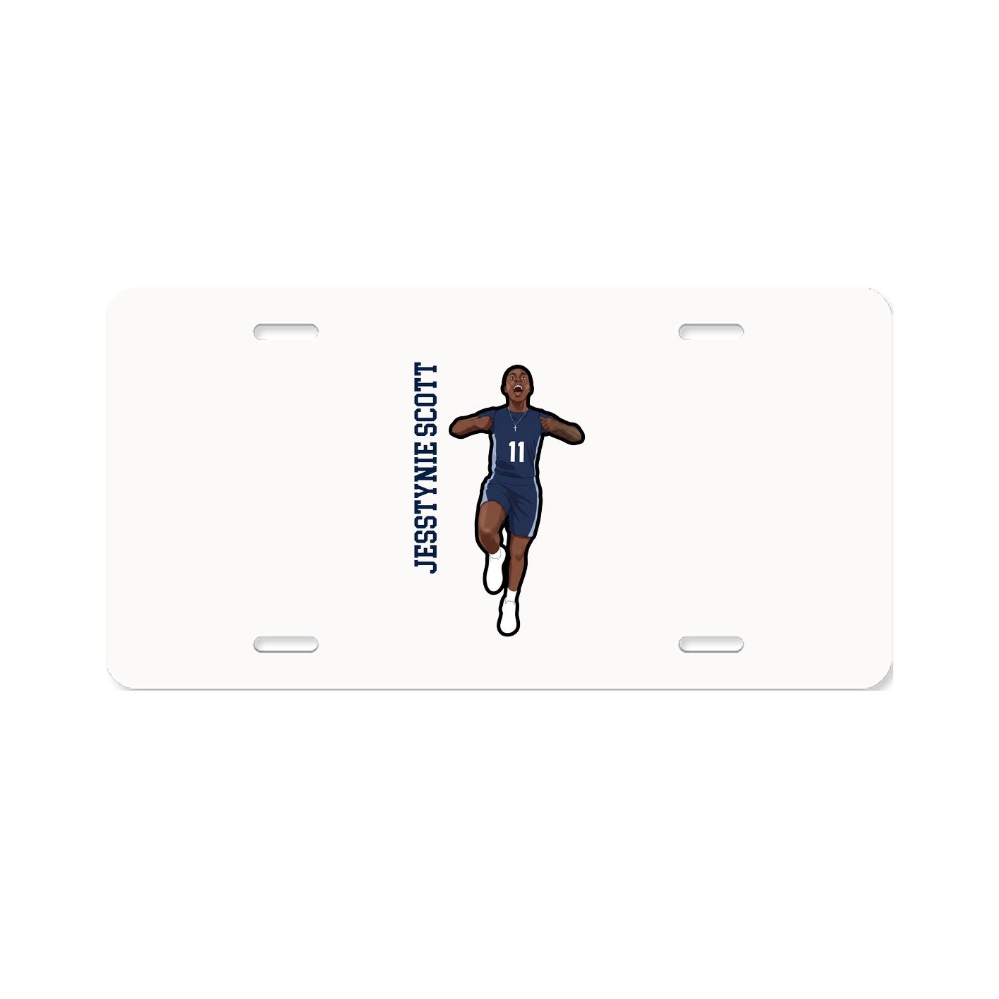 License Plate — Name Vertical in Classic
