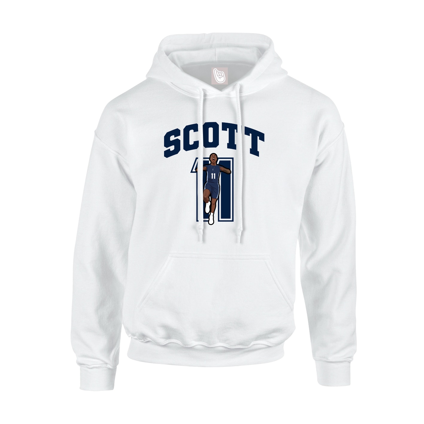 Hoodie — Number in White