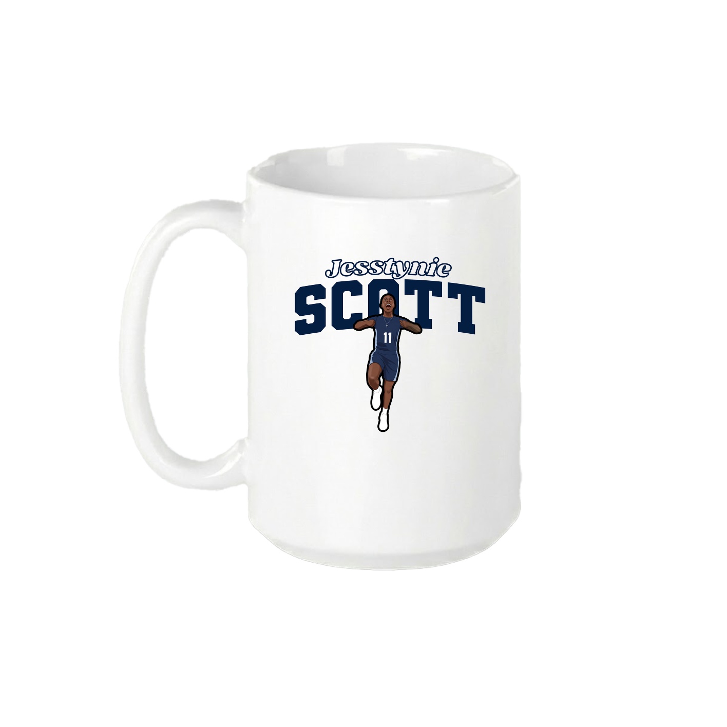 15oz Coffee Mug — Name Arch in White
