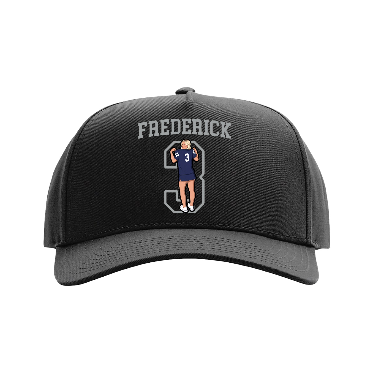 Full Fabric Five-Panel Champ Cap — Shirsey in Black