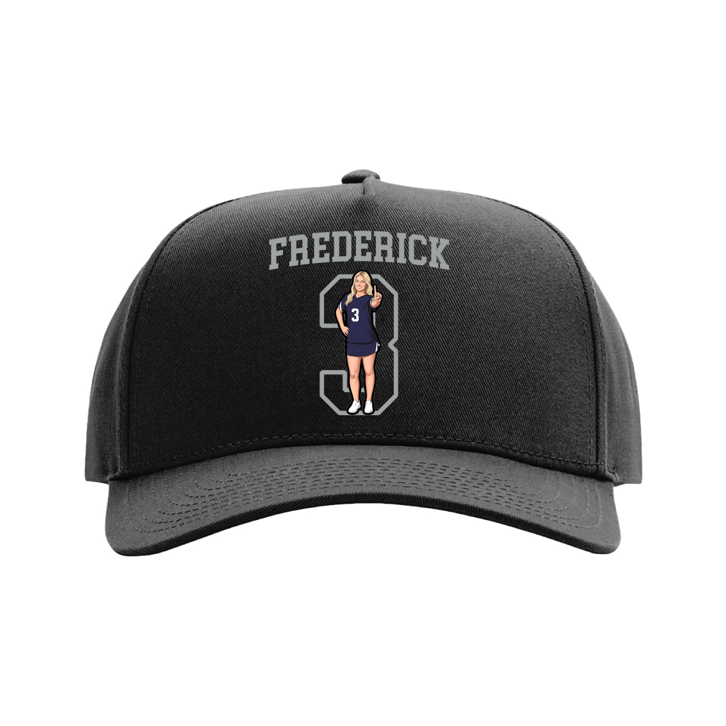 Full Fabric Five-Panel Champ Cap — Shirsey in Black