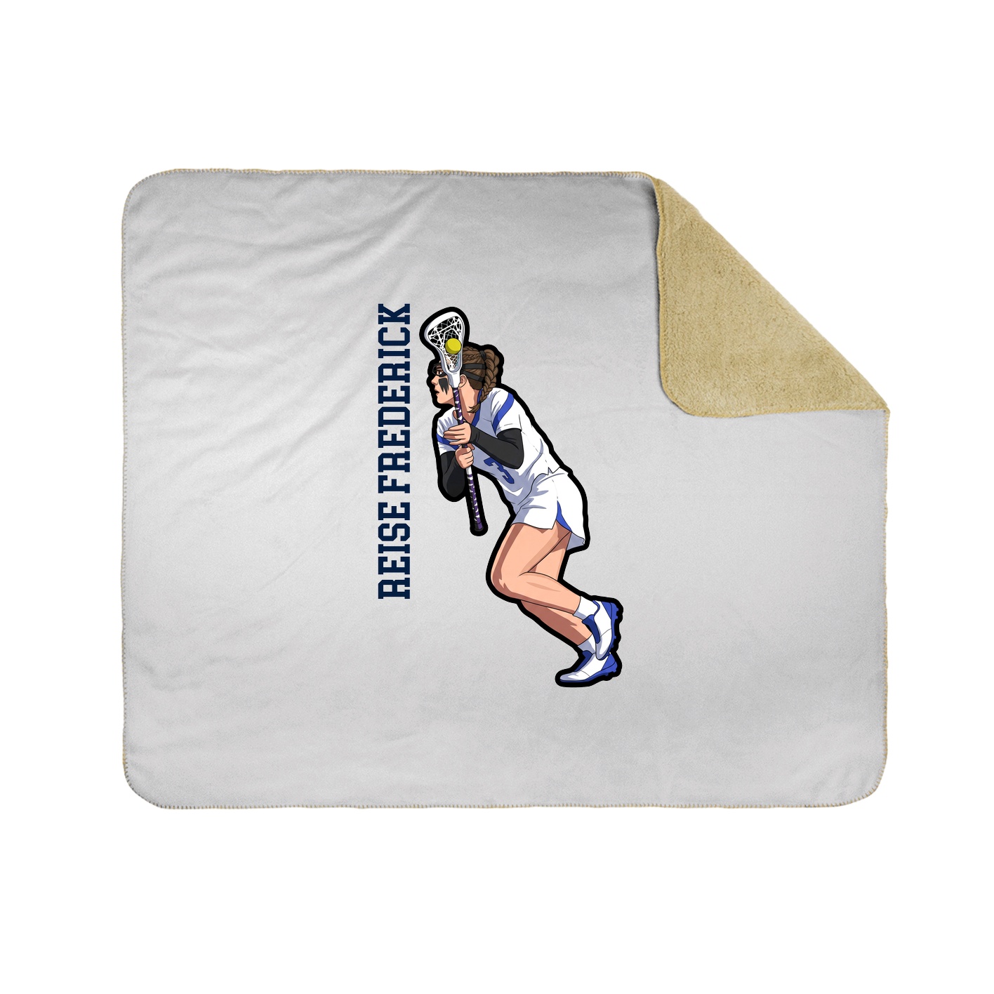 Throw Blanket — Name Vertical in White