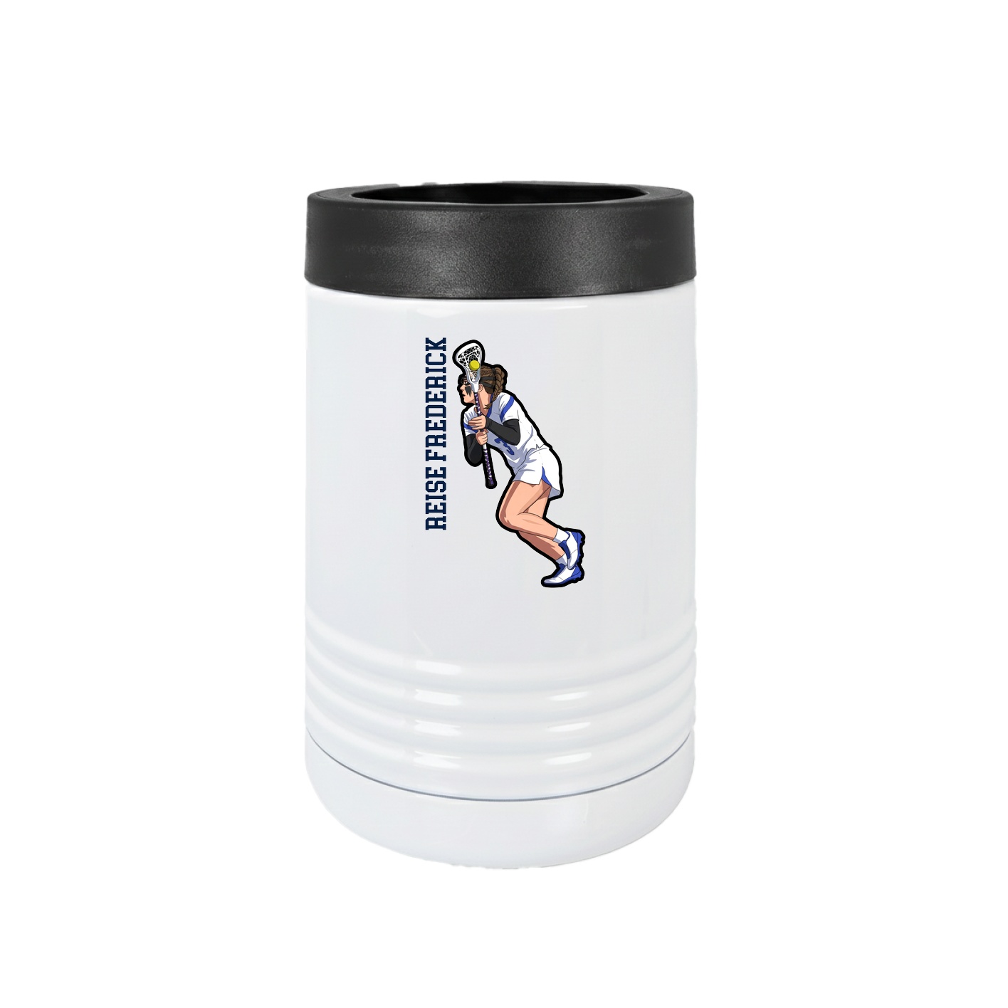 Beverage Holder — Name Vertical in White